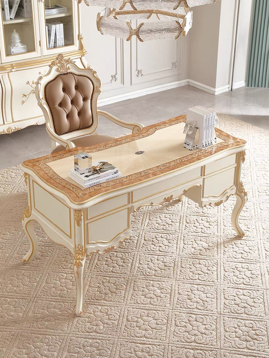 Ivory Luxe French Vintage Office Desk & Chair  image 0