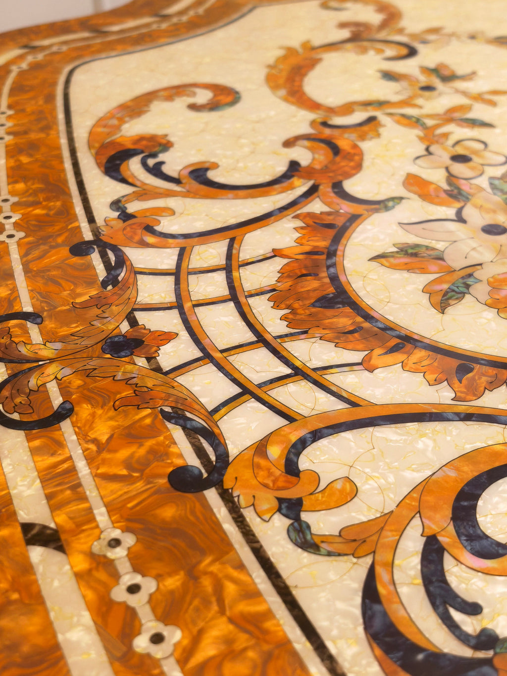 Bernadette French Imperial dining table leg detail, hand-carved gold gilt finish - GrandLiving Luxe