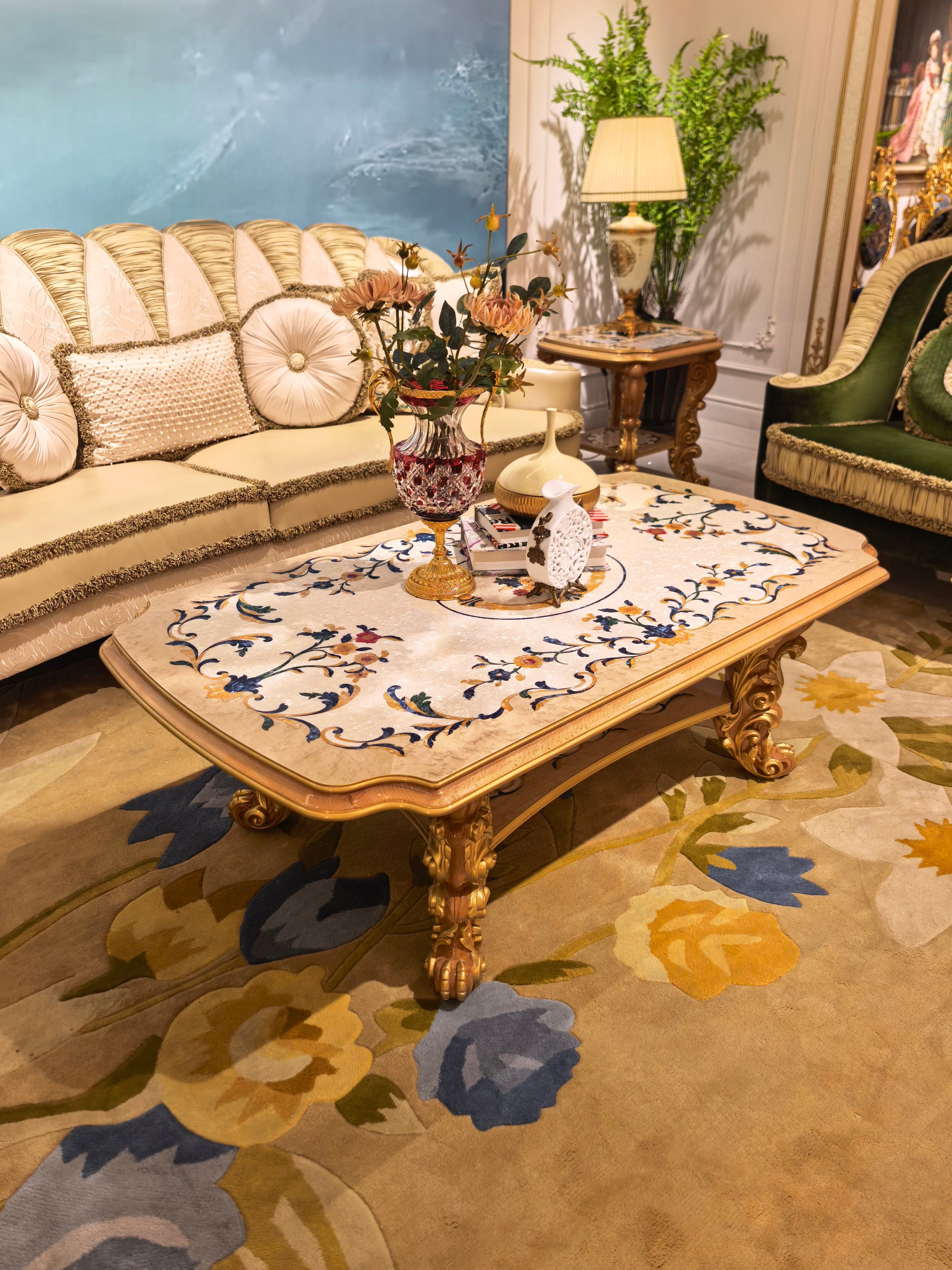 Charlotte French Imperial sofa seat cushion detail - GrandLiving Luxe