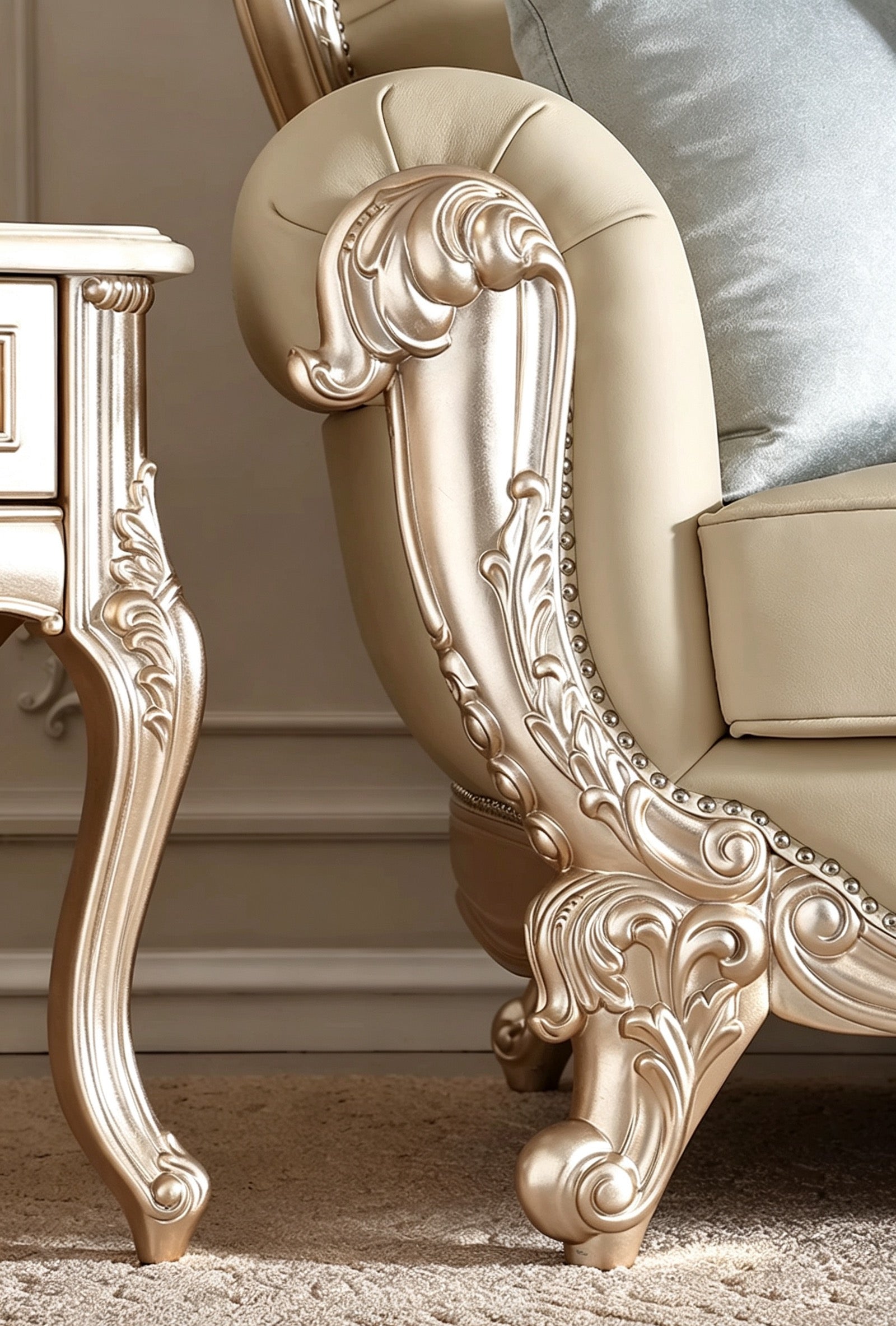 Fleur French Solid Wood Sofa