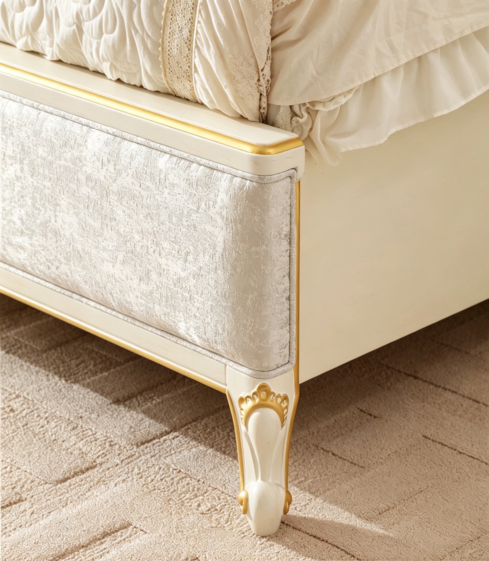 Royal Blossom Elegant French Vintage King Bed
