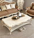 Regal Bloom French Vintage Marble Coffee Table