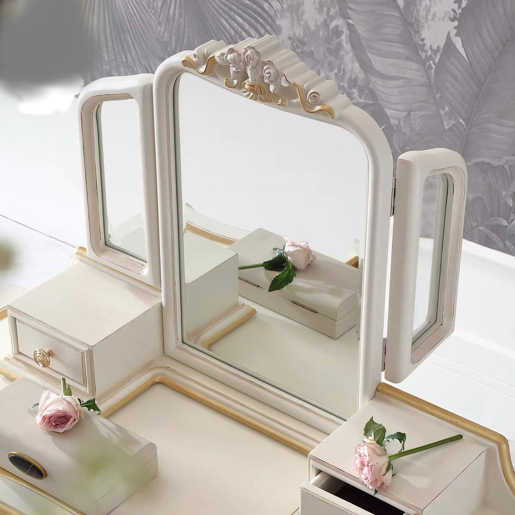 Luna White French Vintage Dressing Table image 1
