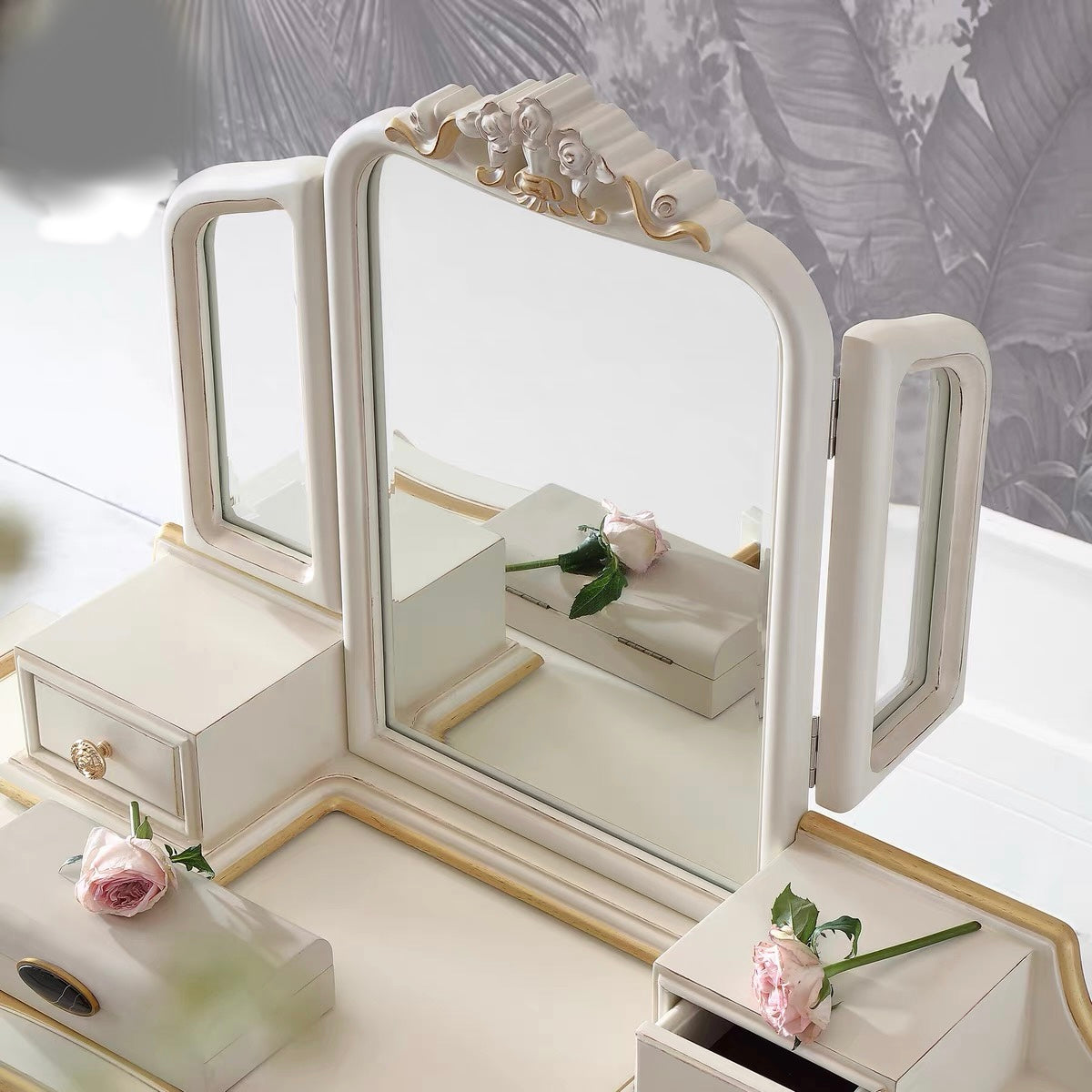 Luna White French Vintage Dressing Table image 1