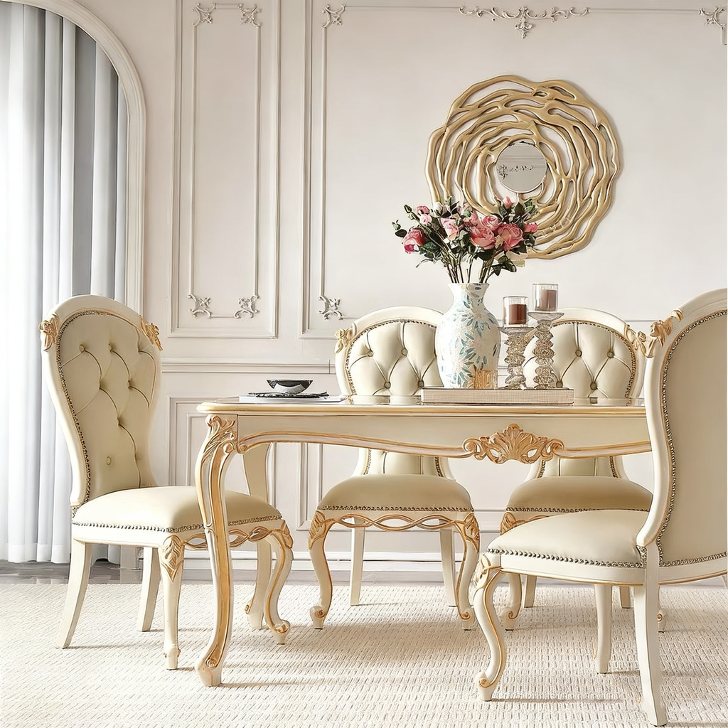 Ivory Bloom French Vintage Dining Table  image 9