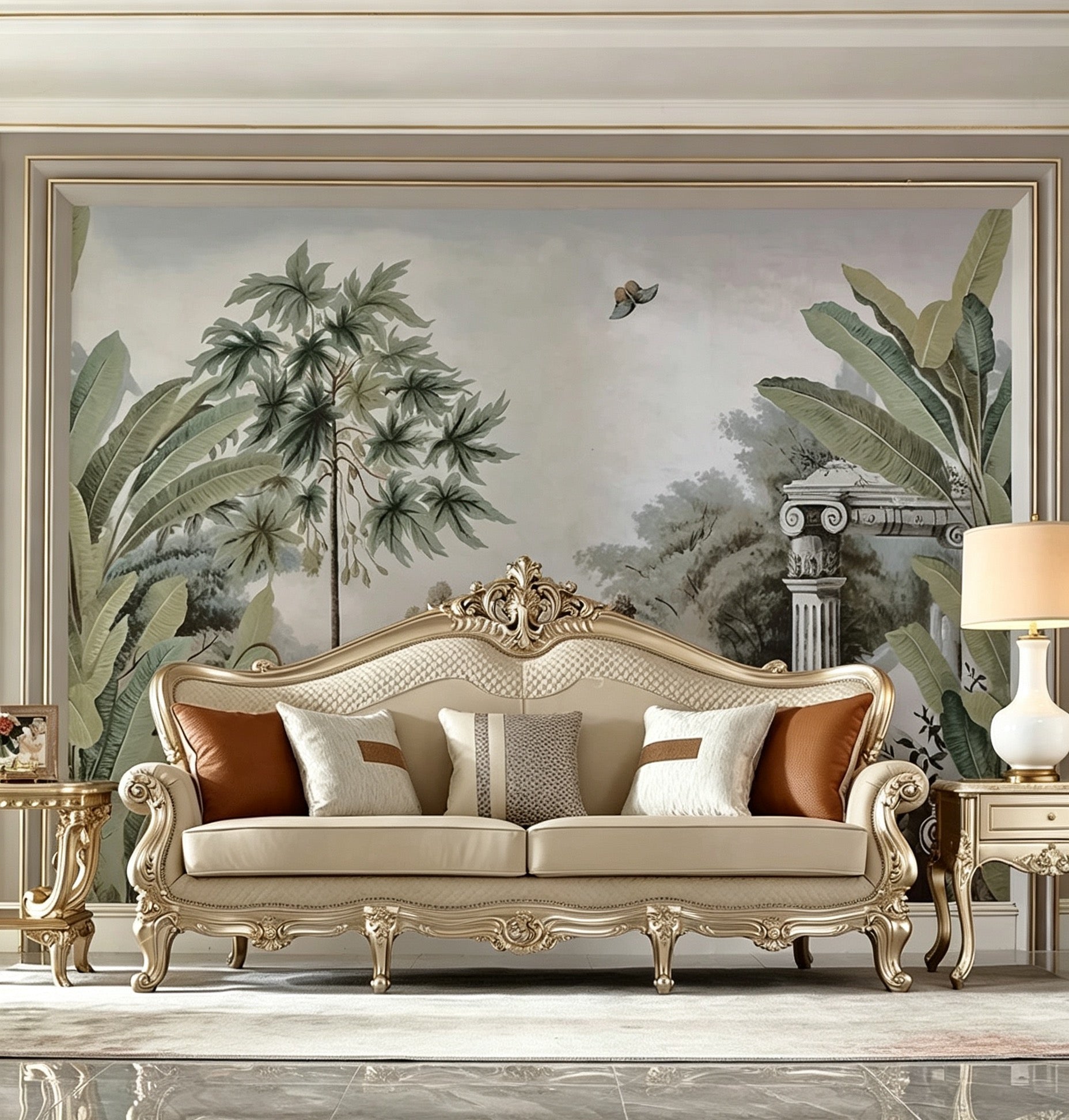 Impériale French Solid Wood Sofa