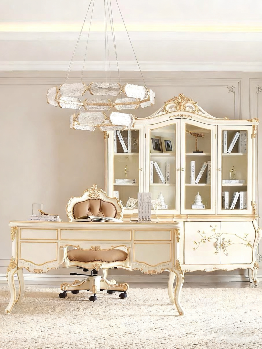 Ivory Luxe French Vintage Office Desk & Chair  image 7