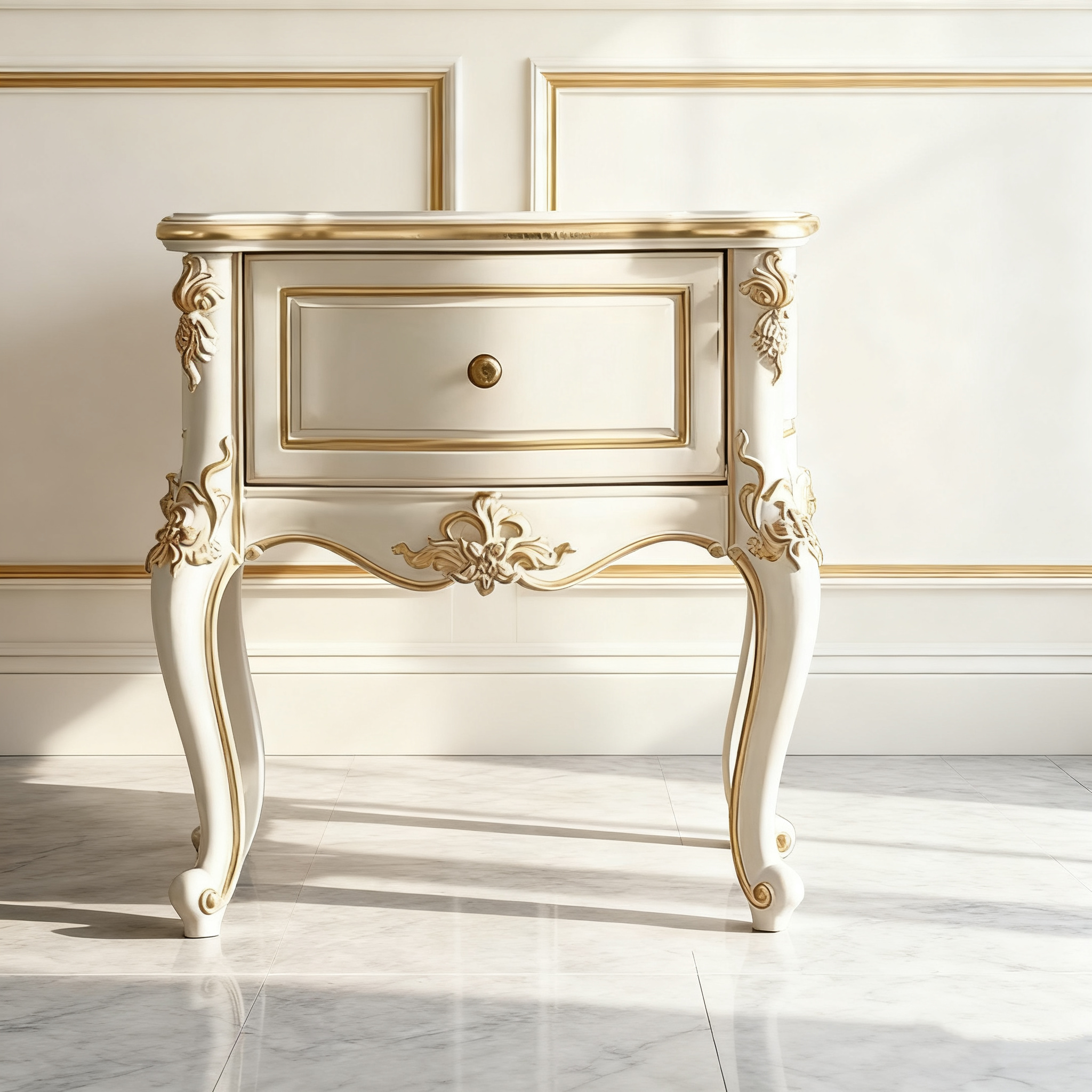 Pearl Whisper French Vintage Side Table image 0