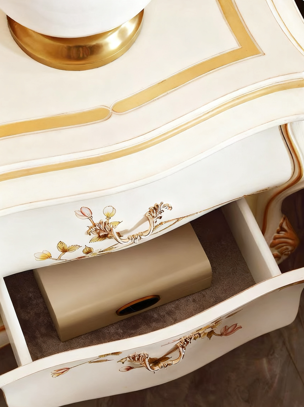 Ivory Luxe French Vintage Bedside Table  image 1