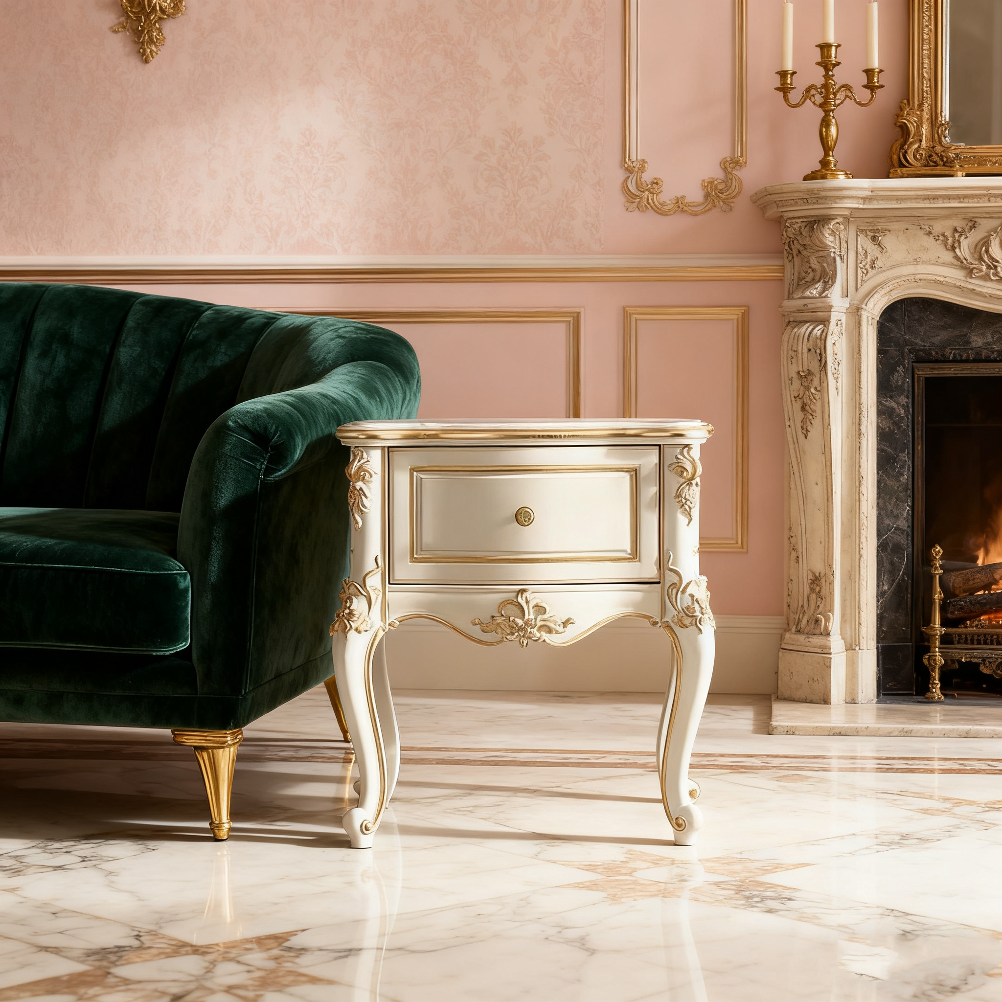 Pearl Whisper French Vintage Side Table image 8