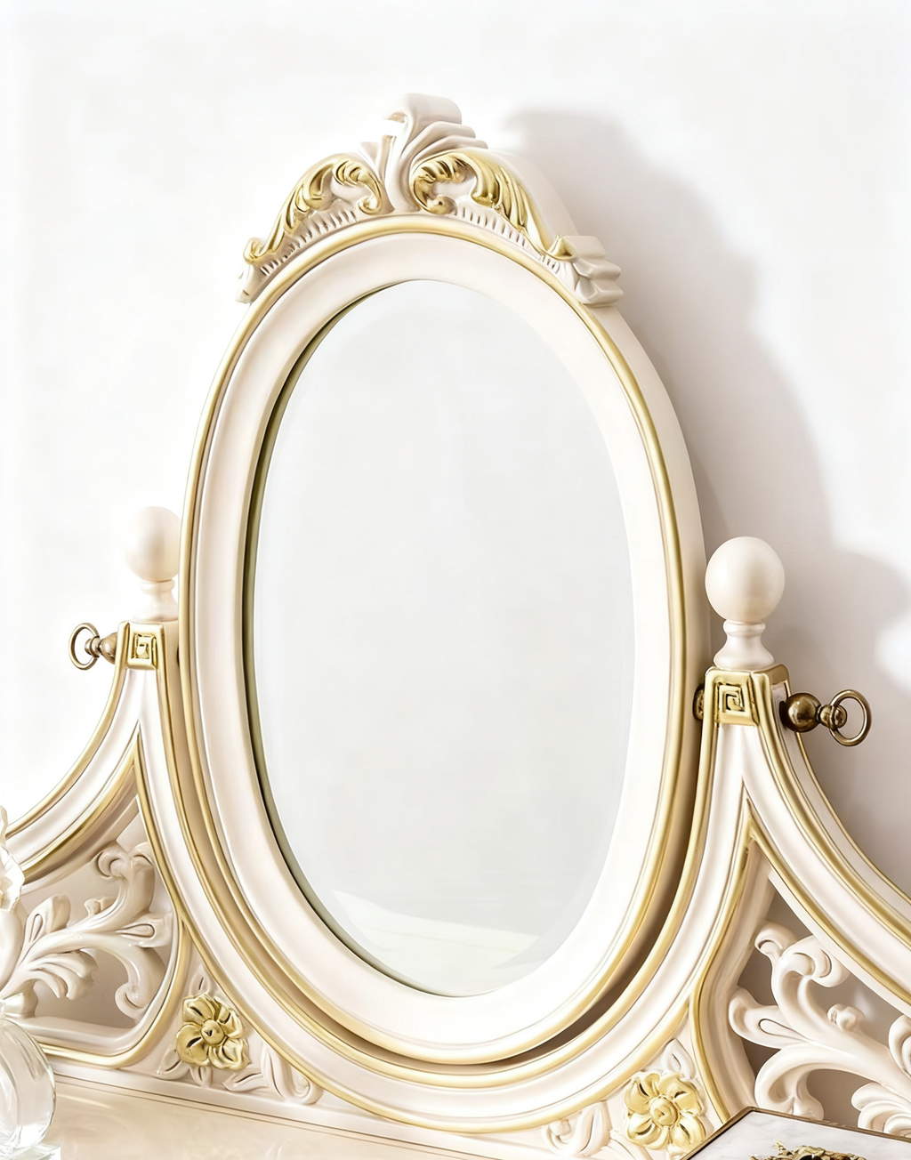 Royal Elegant French Vintage Dressing Table & Stool image 1