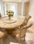Valentine French Imperial dining table, hand-carved European beechwood with traditional gold gilt finish - GrandLiving Luxe