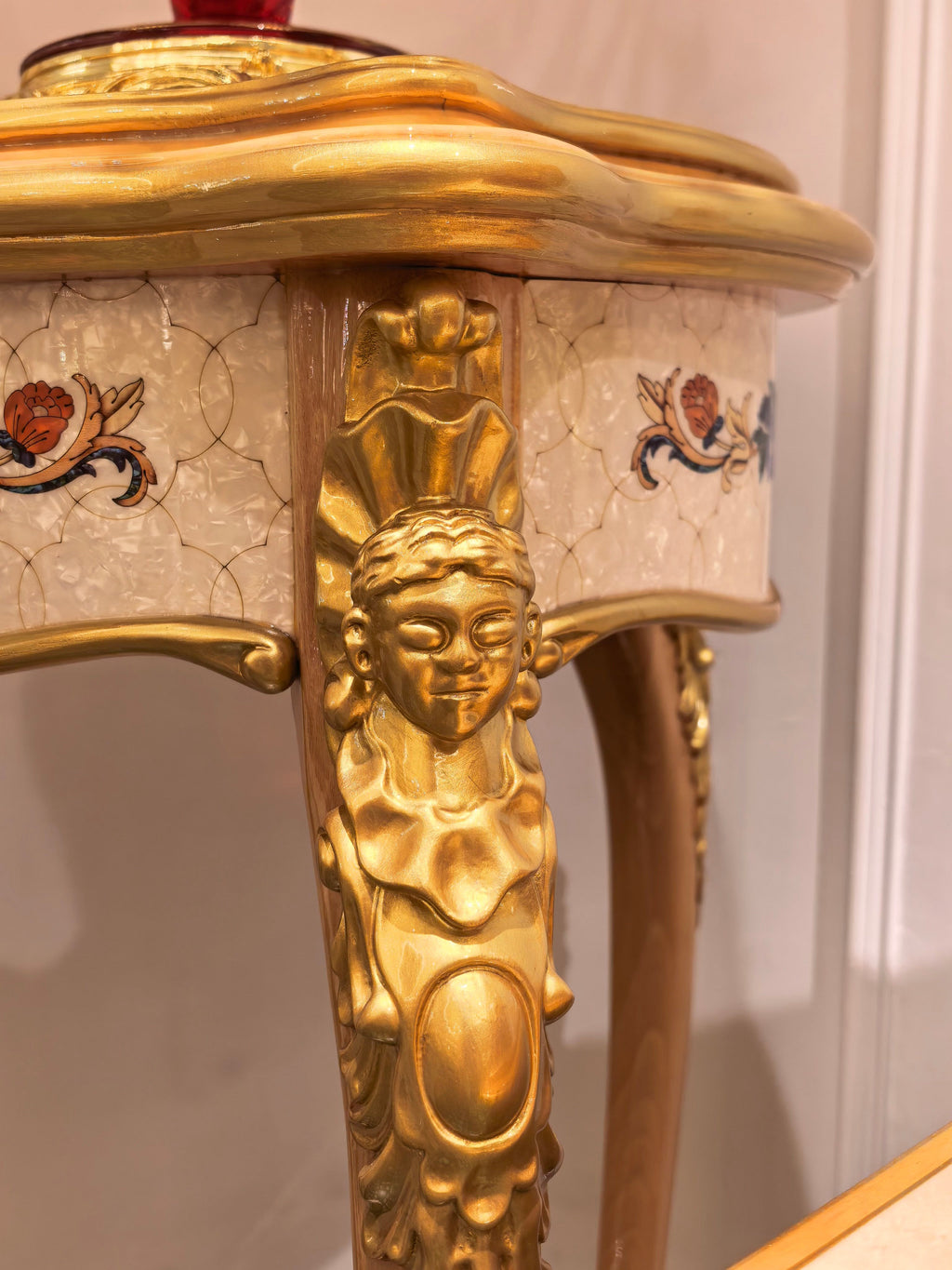 Estelle French Imperial plant stand in room setting - GrandLiving Luxe