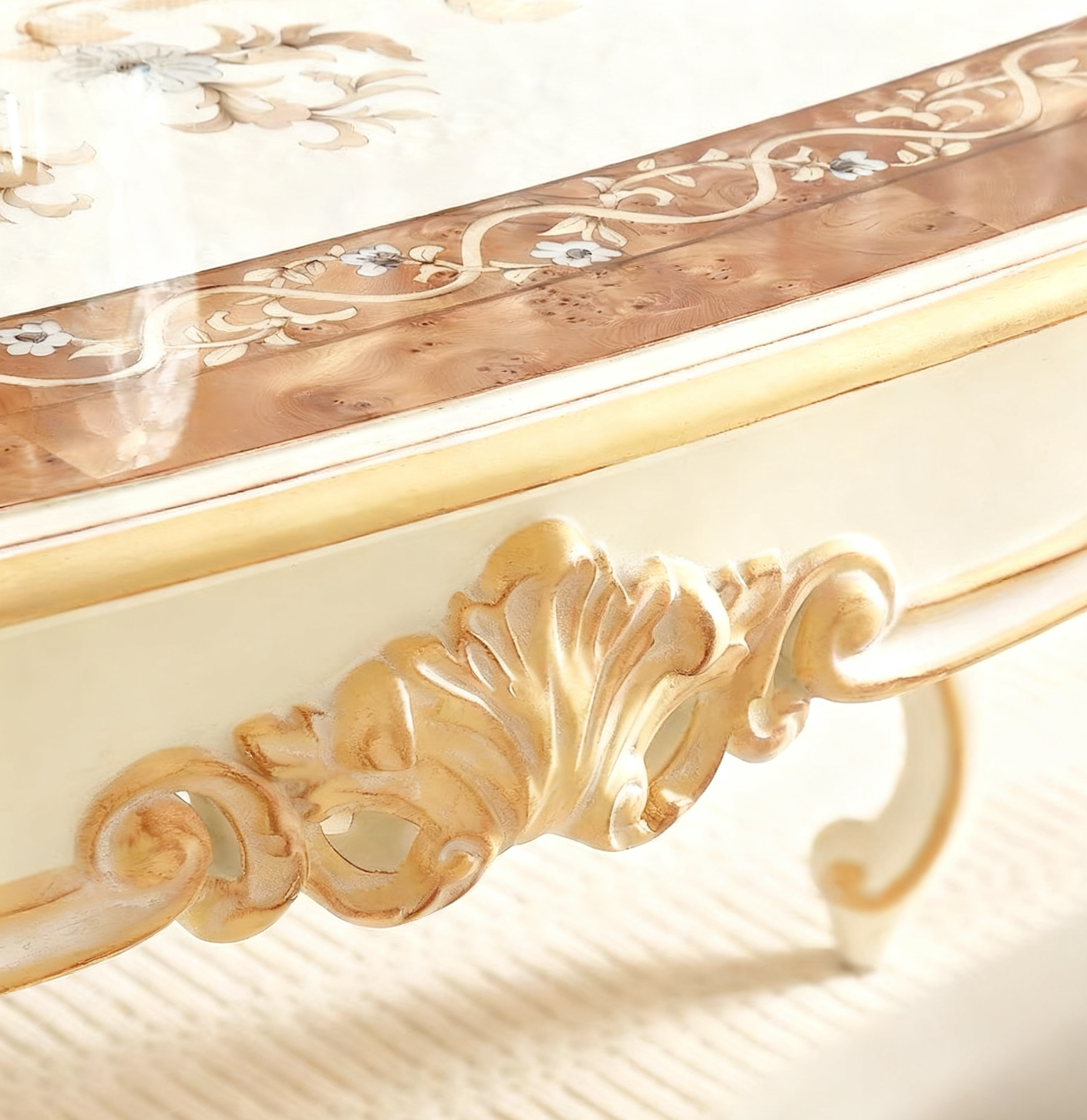 Ivory Bloom French Vintage Dining Table  image 7