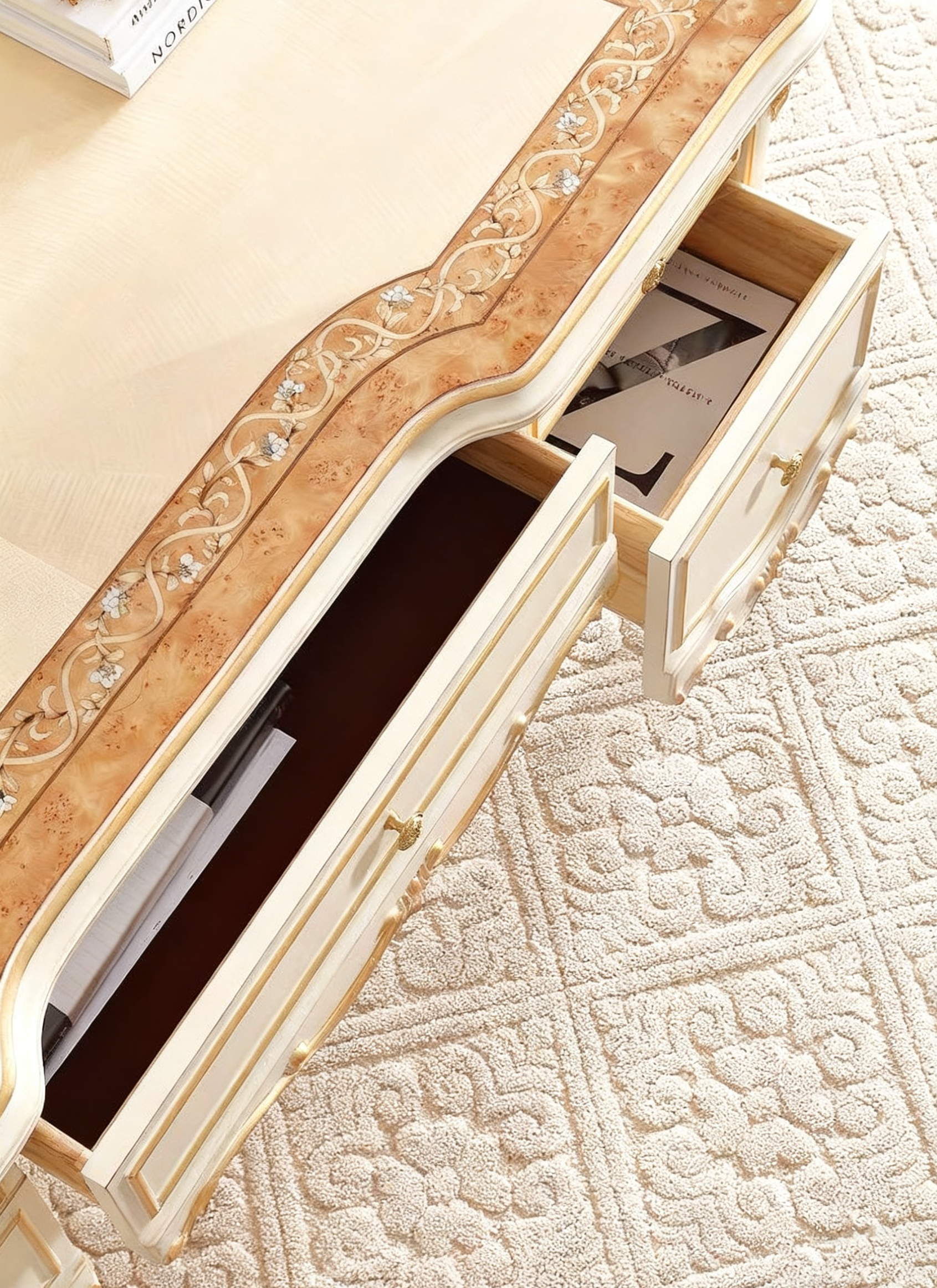 Ivory Luxe French Vintage Office Desk & Chair  image 4