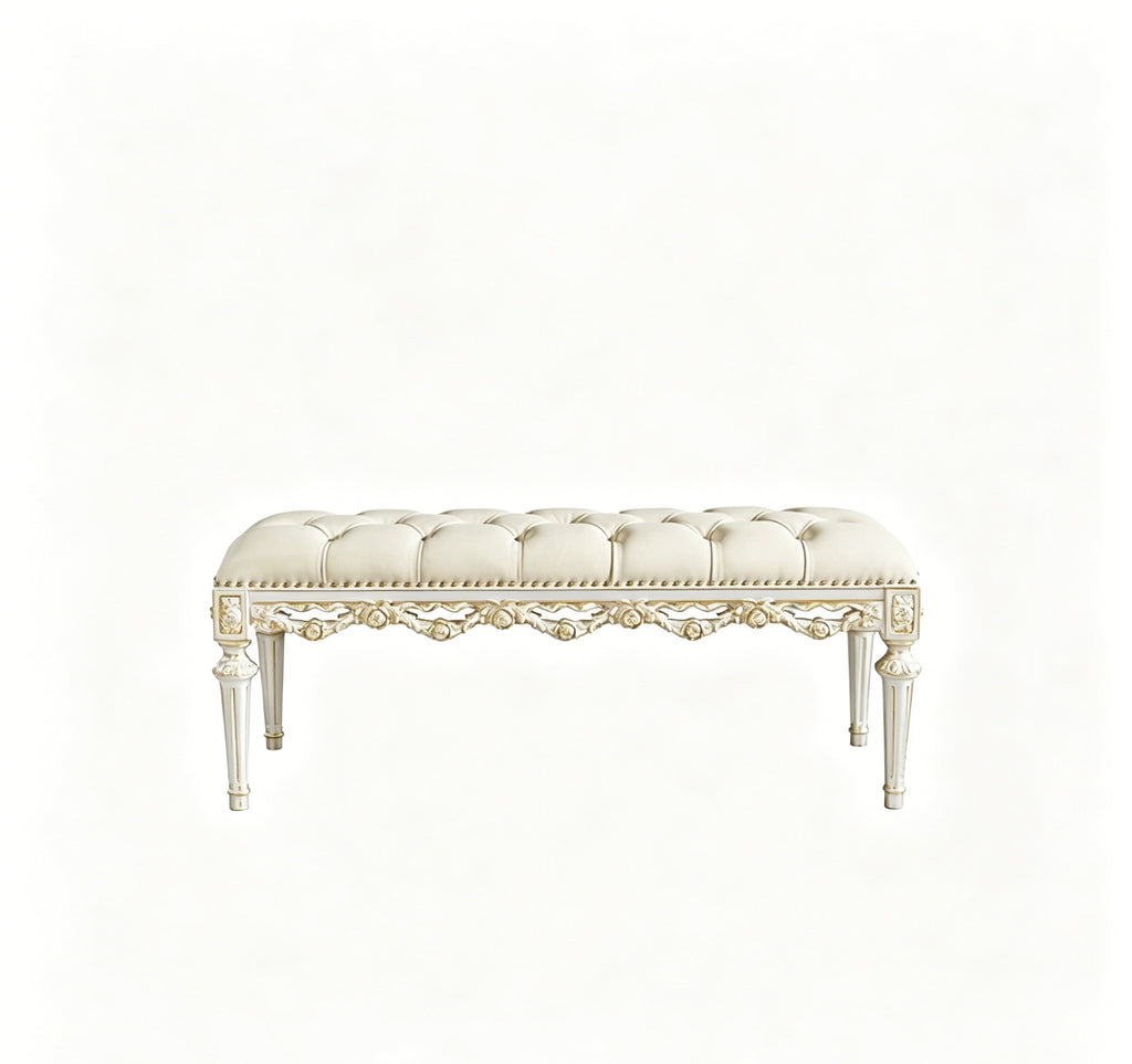 Rose Garden French Ottoman Bench