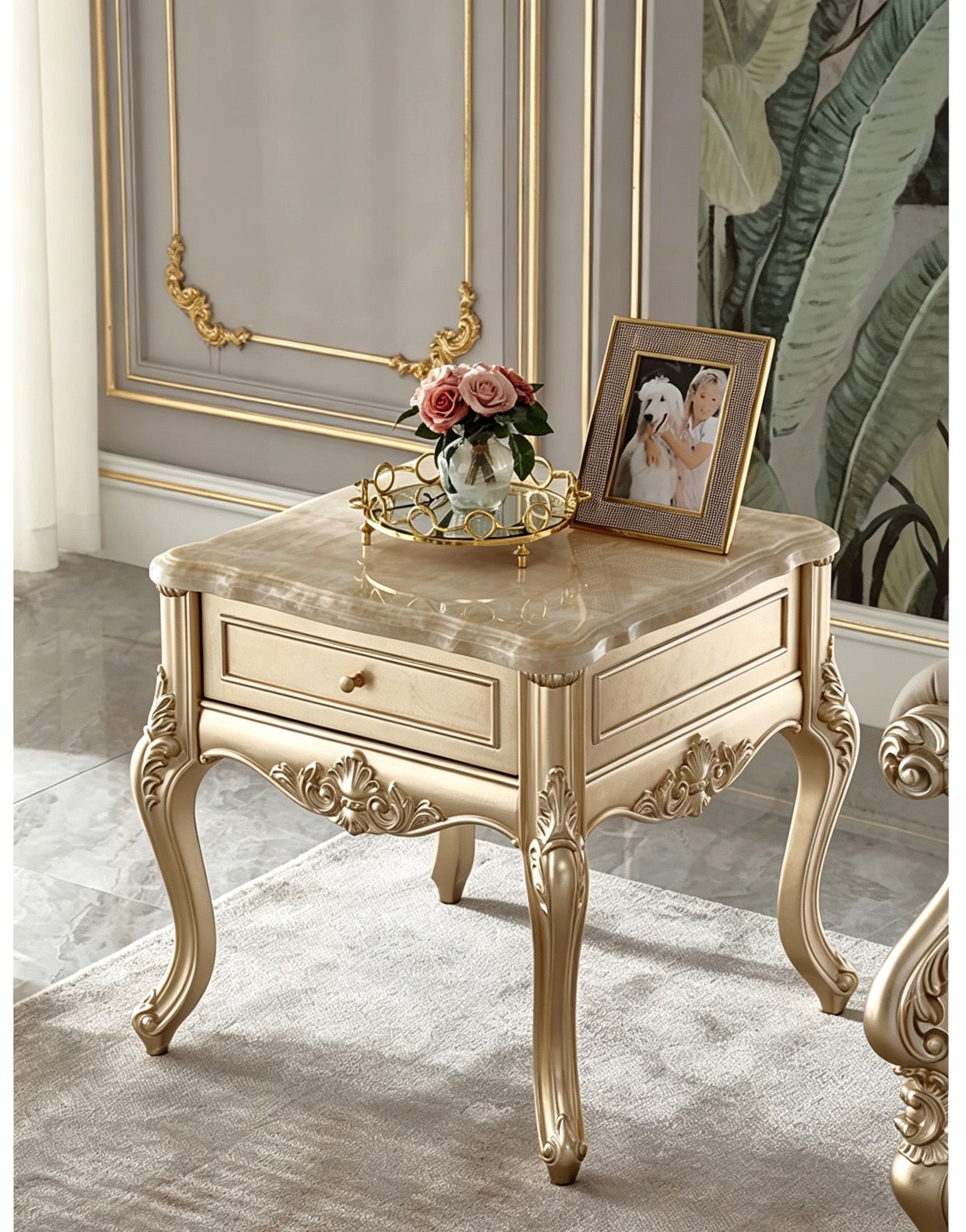 Marbelle French Marble Side Table