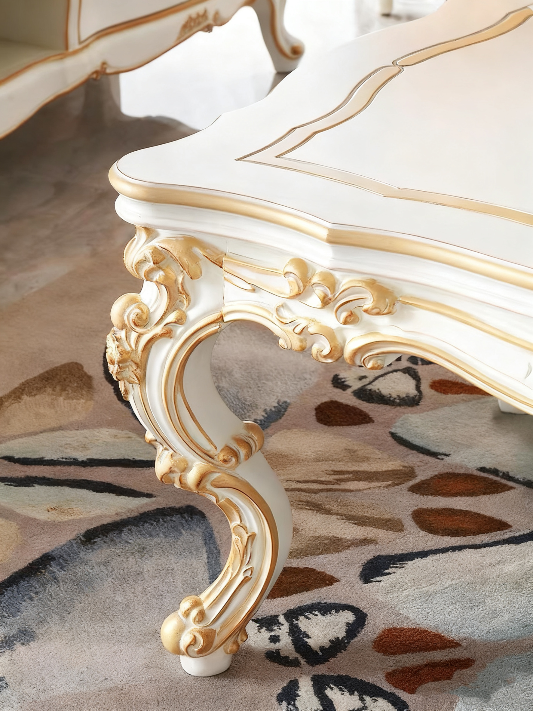 White Elegance French Vintage Coffee Table image 1