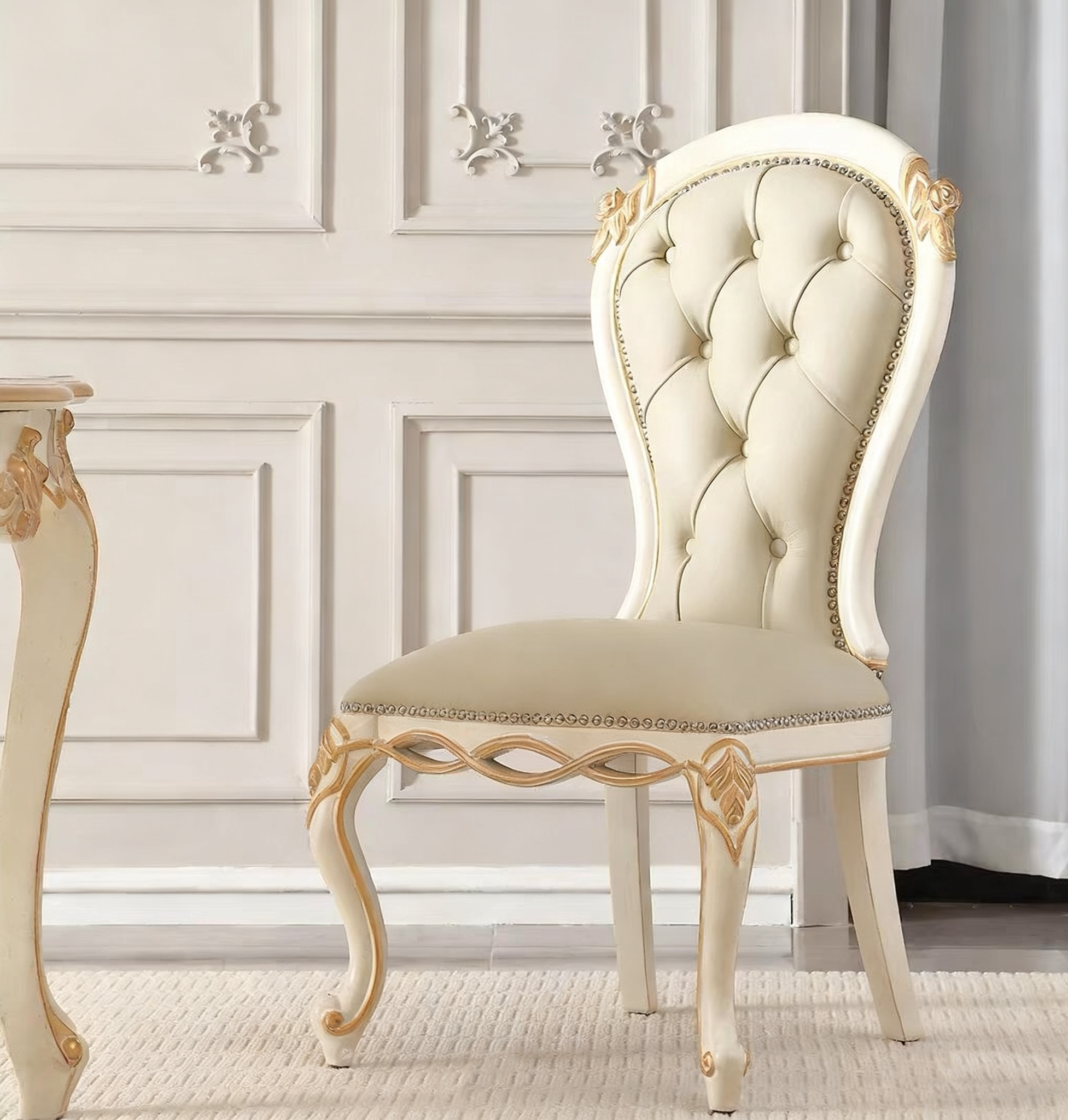 Ivory Bloom French Vintage Dining Chair image 3