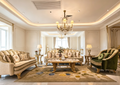 Charlotte French Imperial sofa, hand-carved European beechwood with traditional gold gilt finish - GrandLiving Luxe
