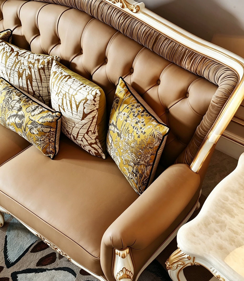 Regal Carved French Vintage Sofa