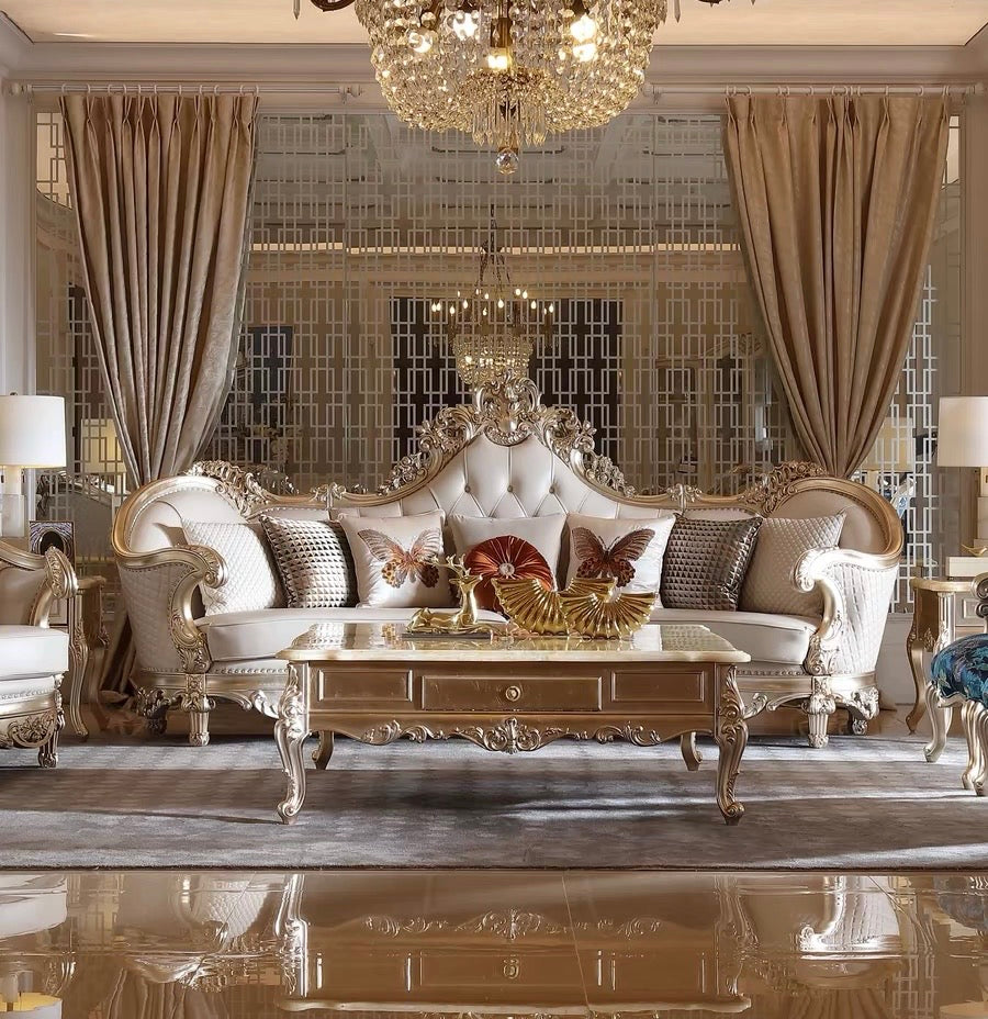 Marbelle French Square Marble Coffee Table image 5