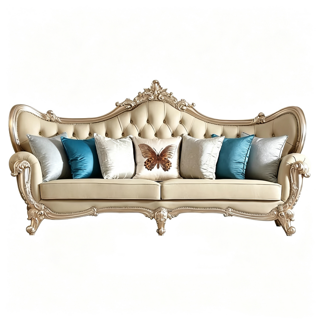Fleur French Solid Wood Sofa