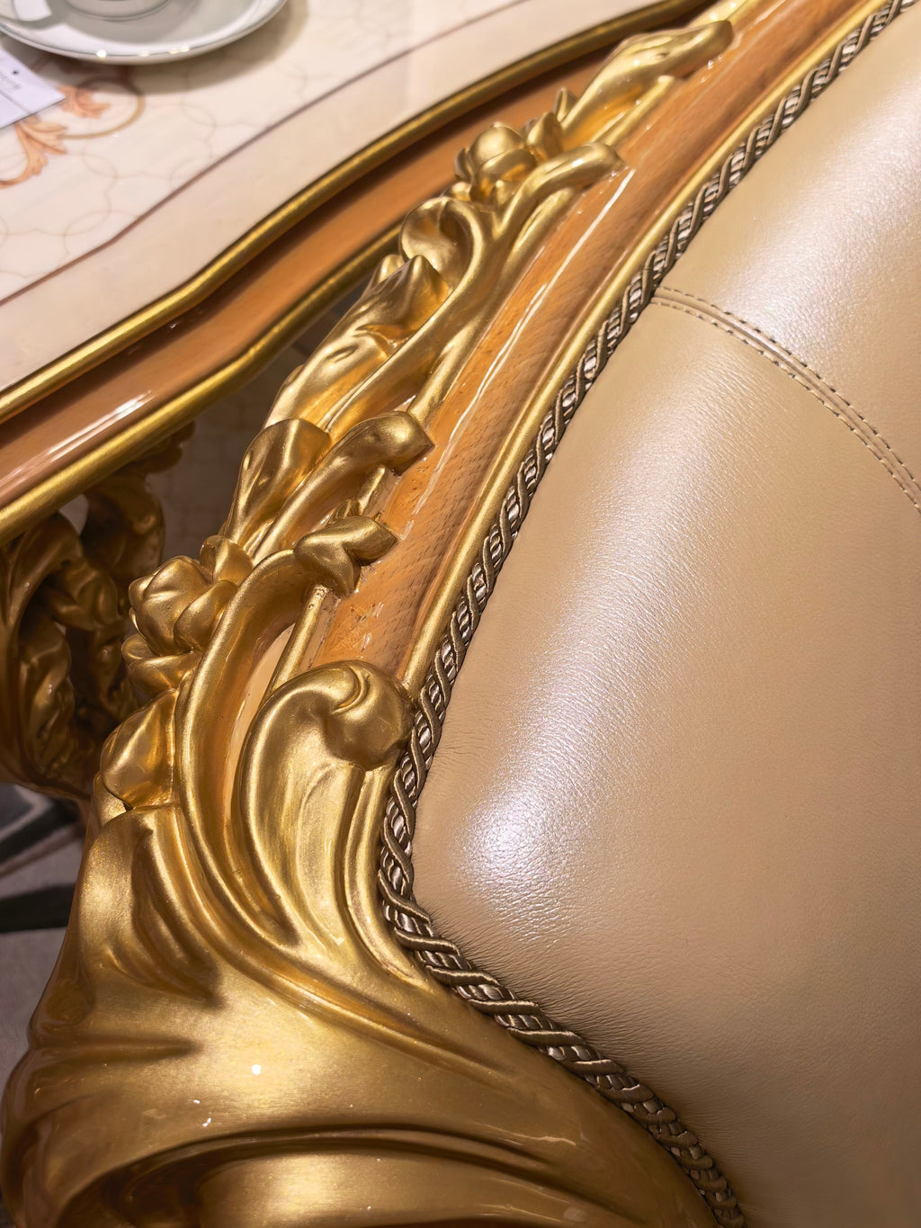 Camille French Imperial sofa seat cushion detail - GrandLiving Luxe