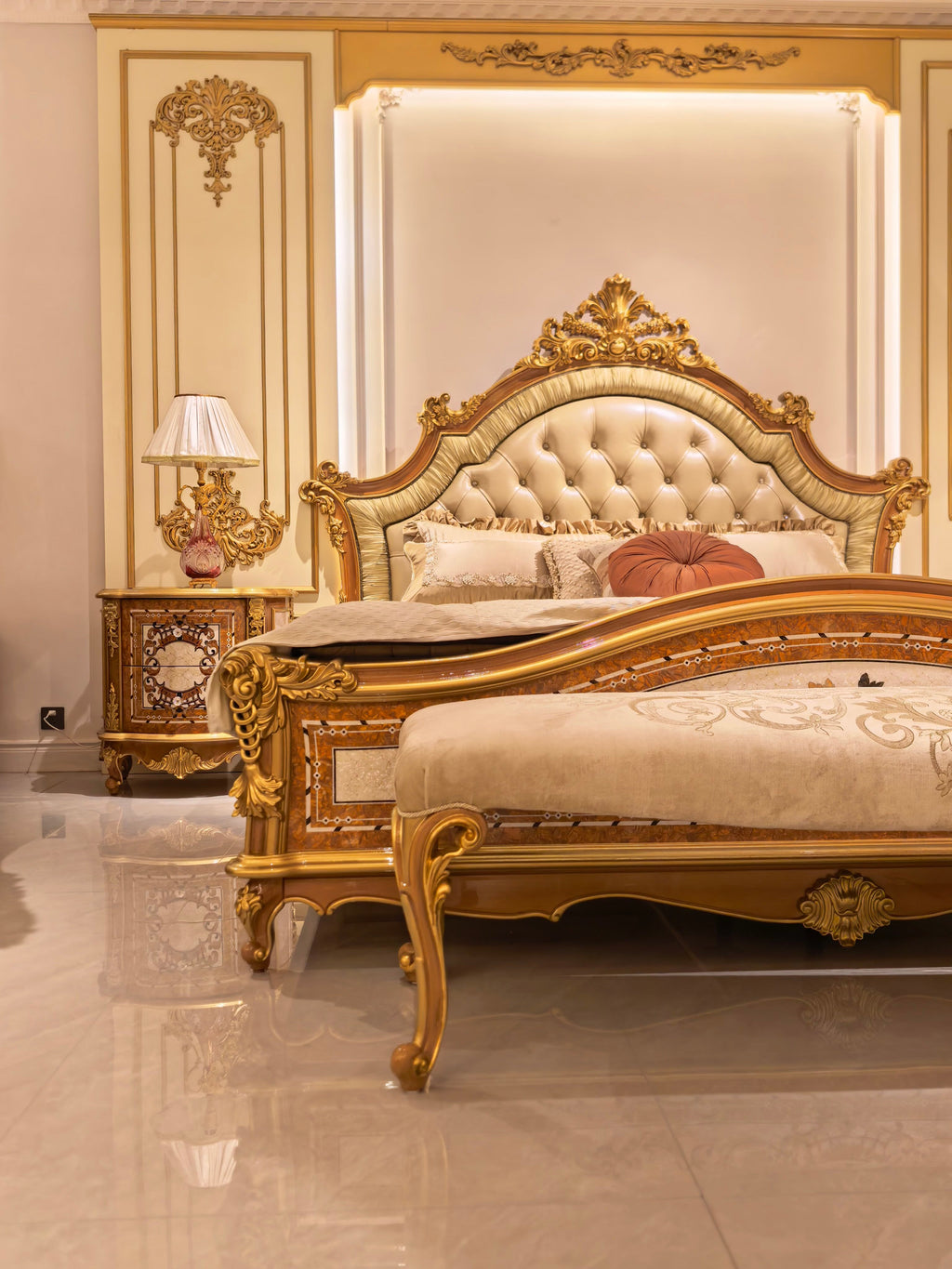 Adeline French Imperial bed in bedroom setting - GrandLiving Luxe