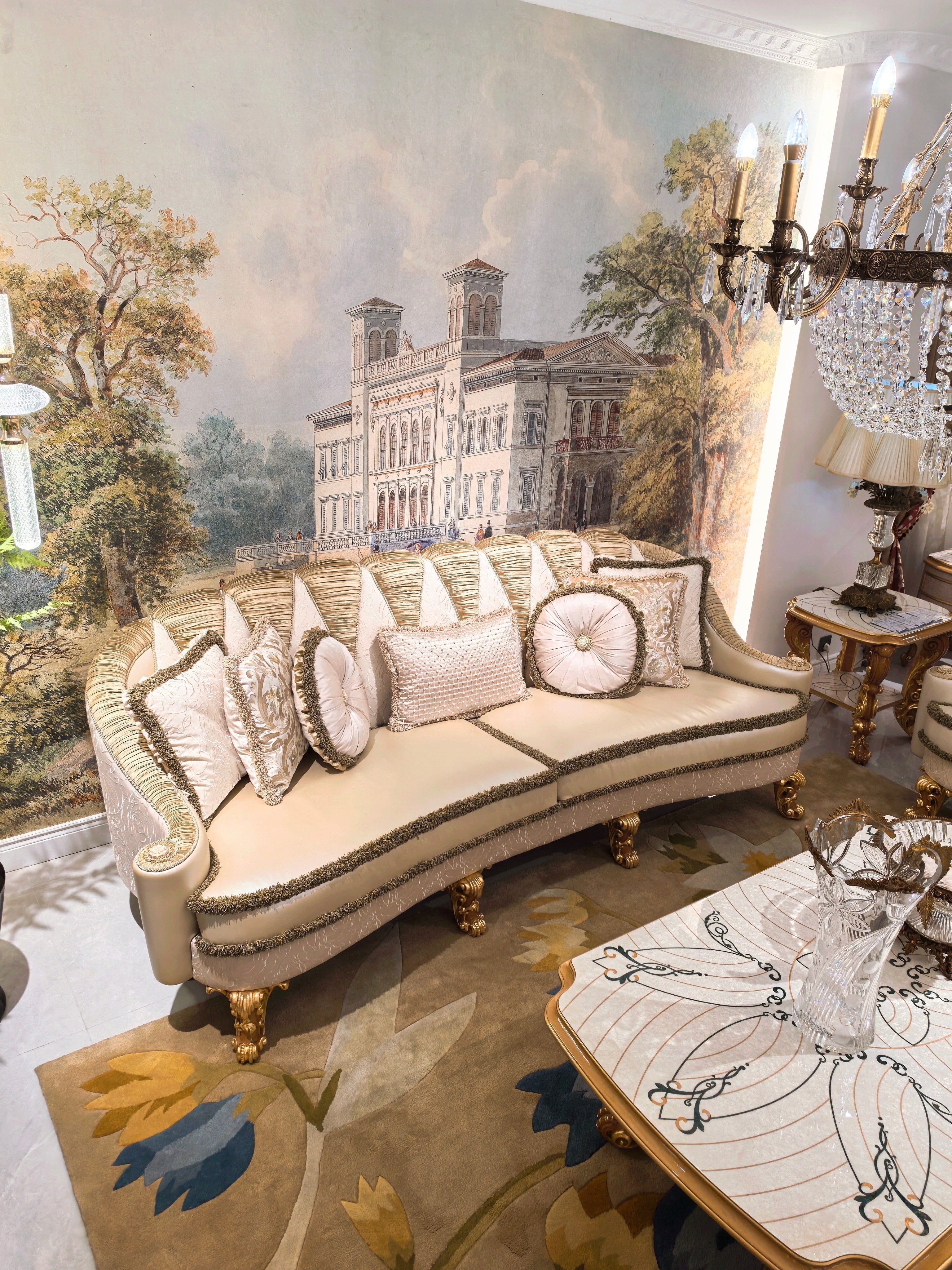 Charlotte French Imperial sofa leg and base detail - GrandLiving Luxe