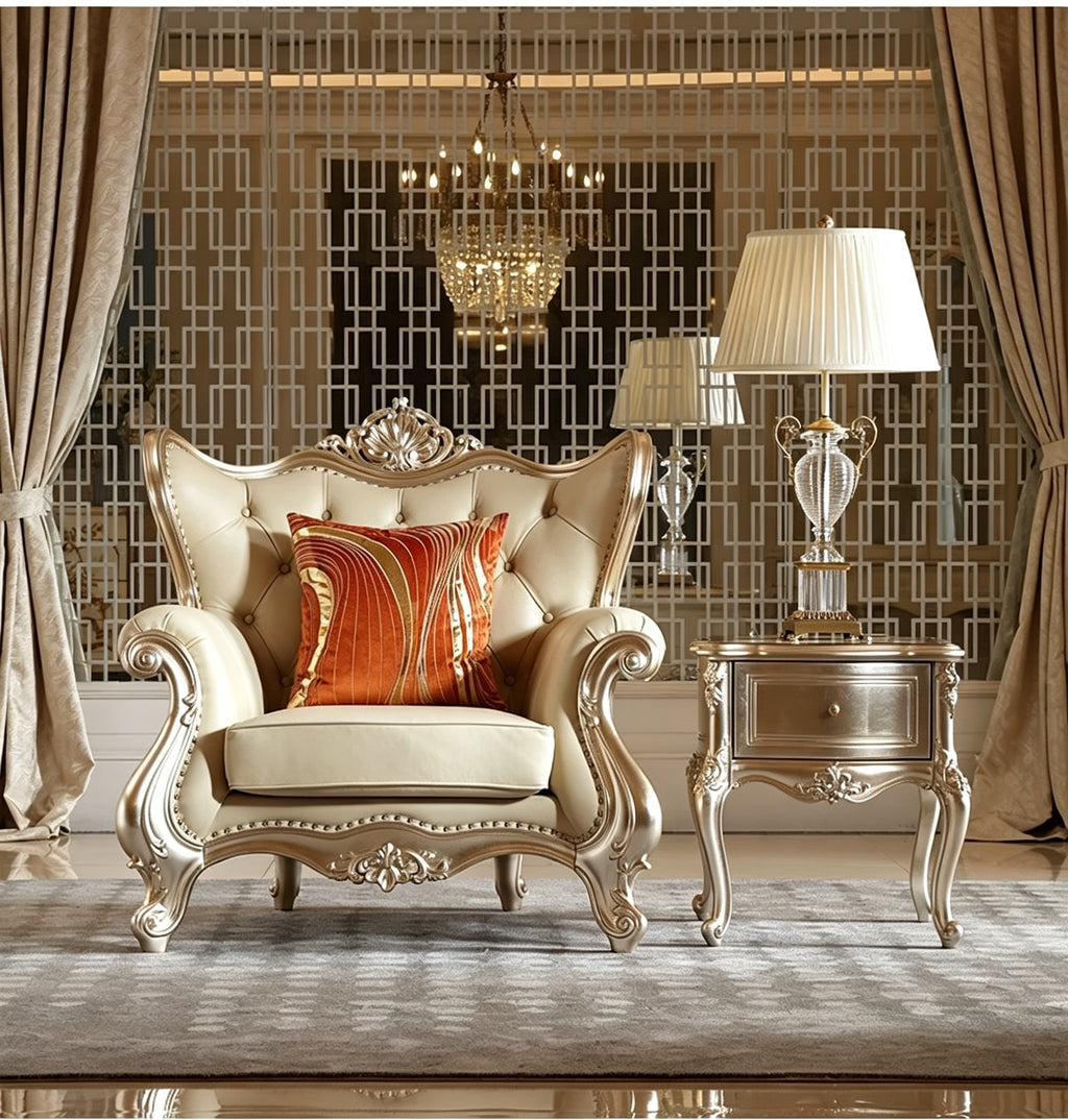 Château French Solid Wood Sofa