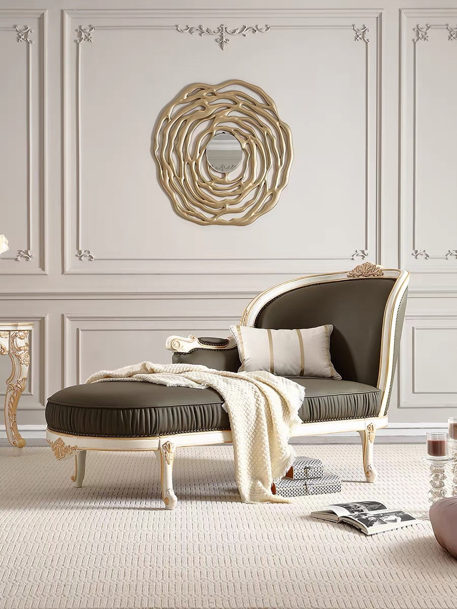 Ivory Grace French Vintage Chaise Lounge image 0