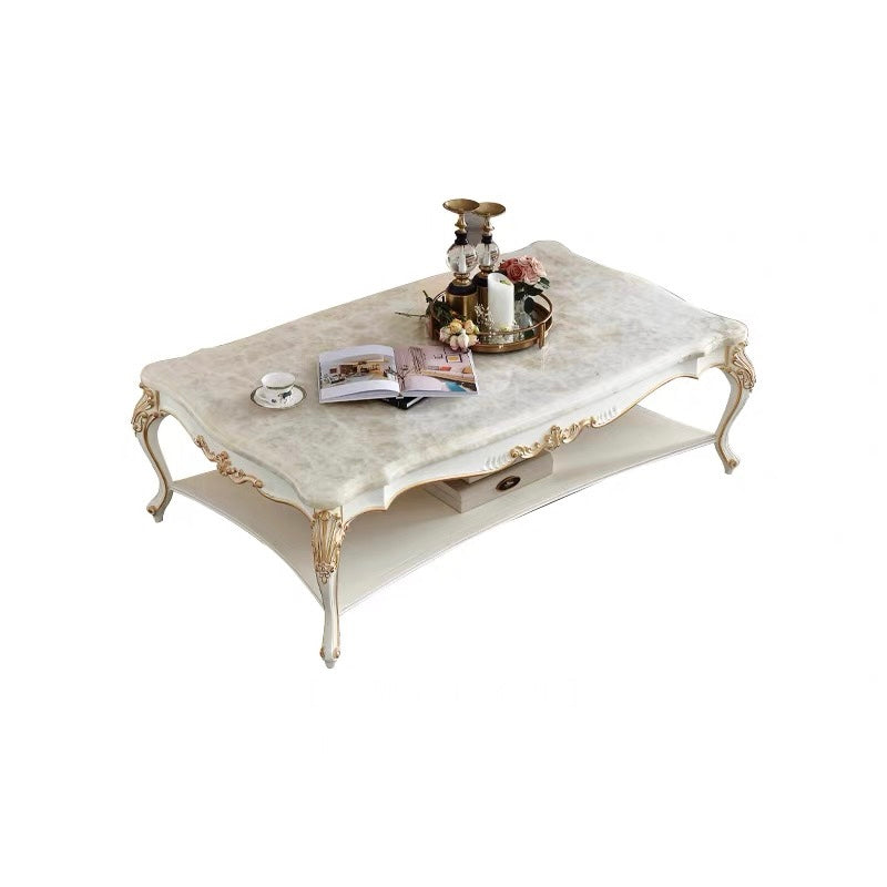 Regal Bloom French Vintage Marble Coffee Table image 6