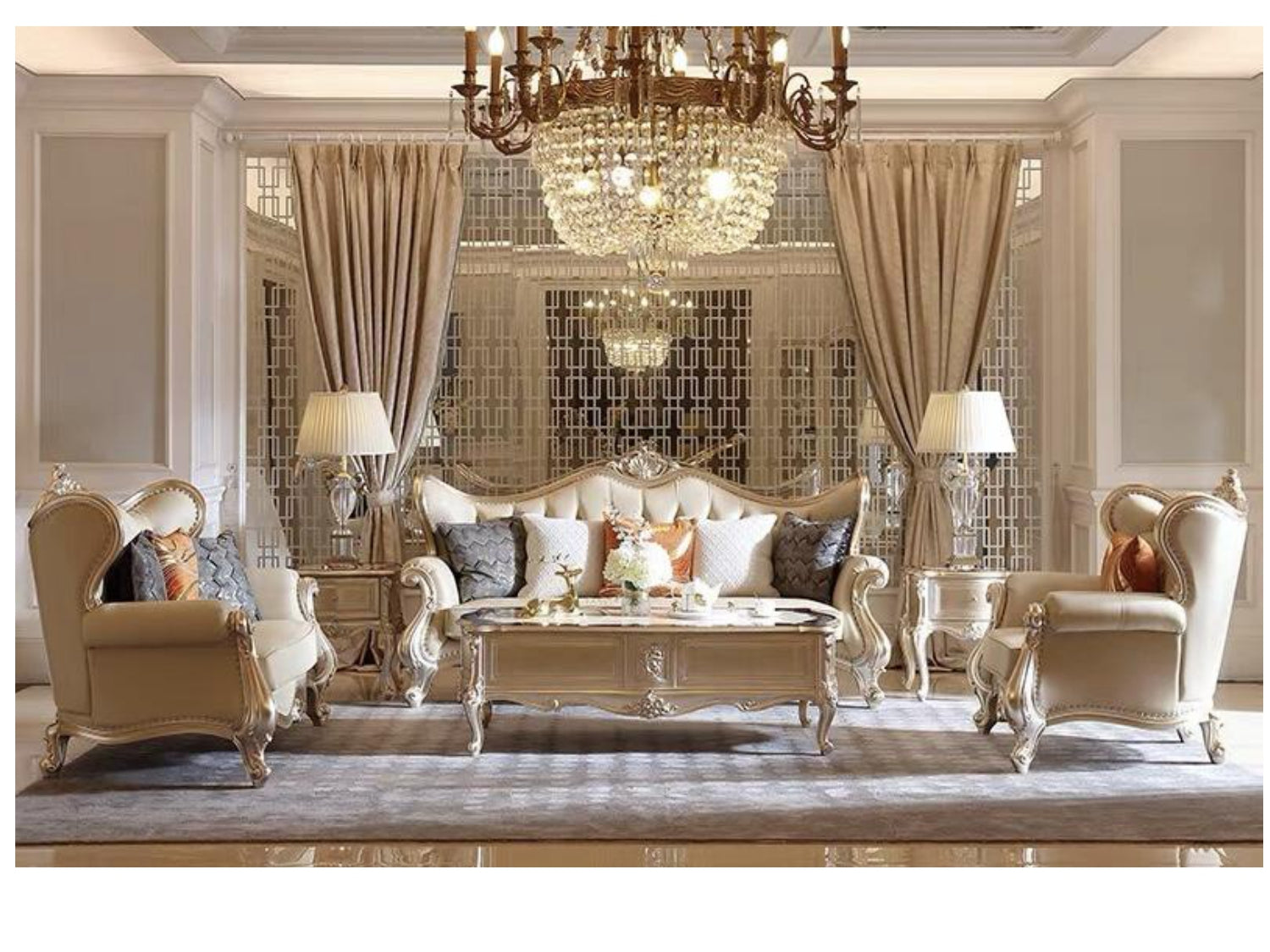 Château French Solid Wood Sofa image 8