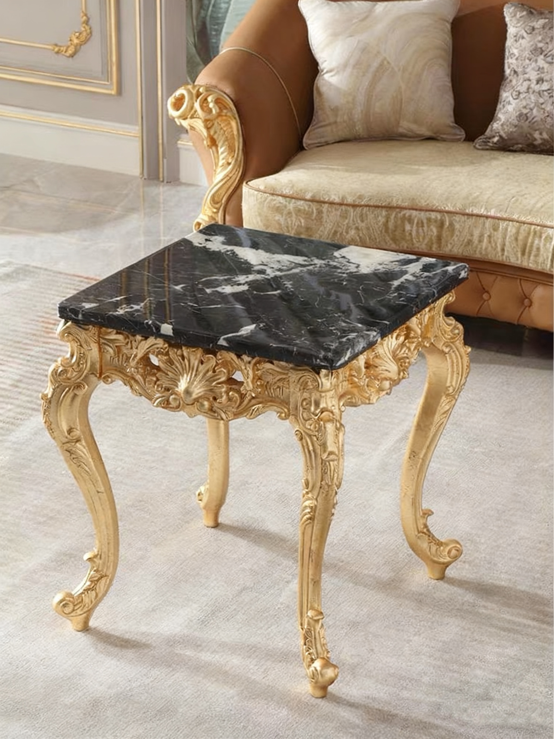 Velours Noir French Marble Side Table image 0
