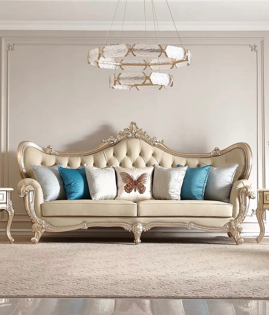 Fleur French Solid Wood Sofa image 1