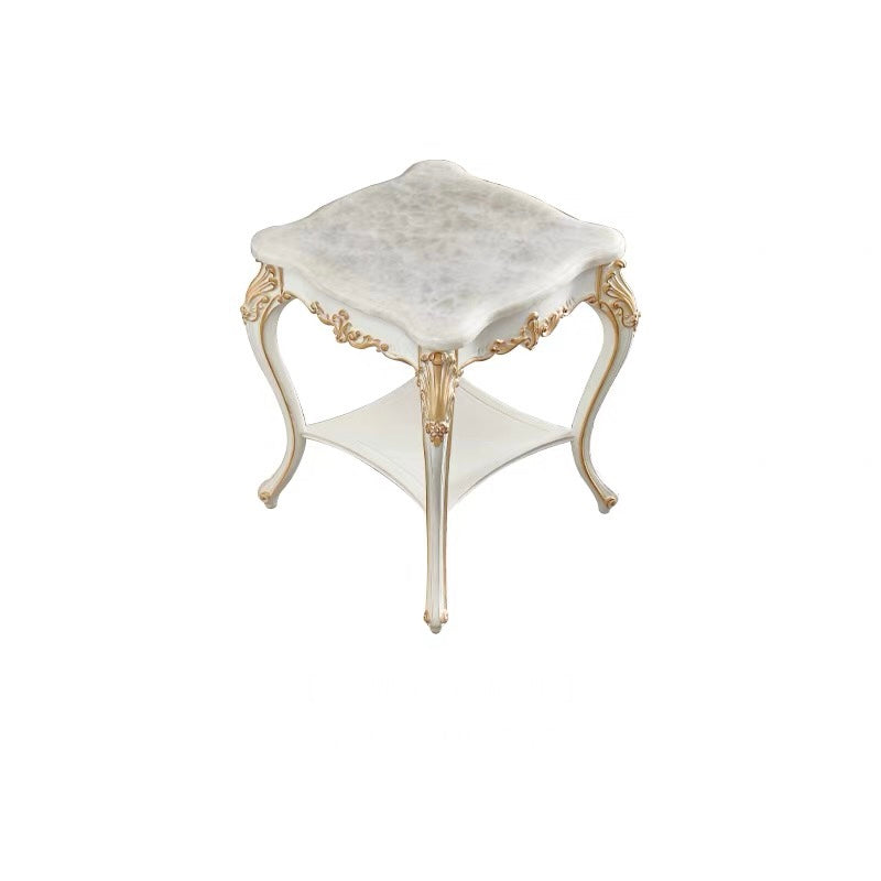 Regal Bloom French Vintage Marble Side Table image 4