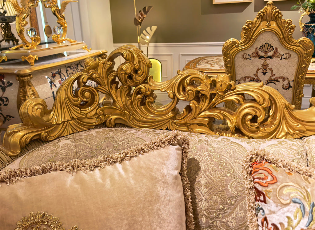 Beatrice French Imperial sofa upholstery texture detail - GrandLiving Luxe