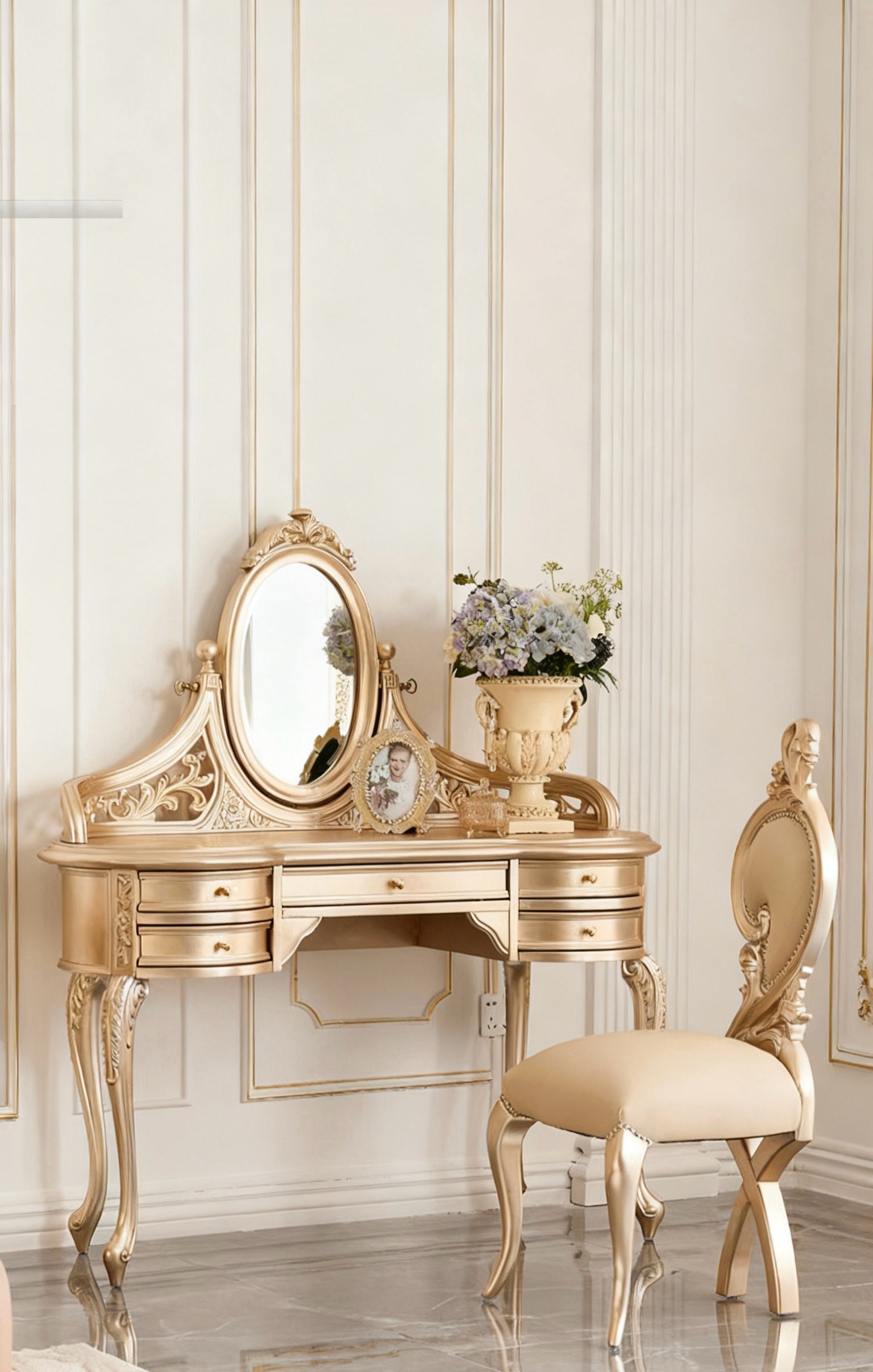 Royale French Dressing Table & Stool image 0