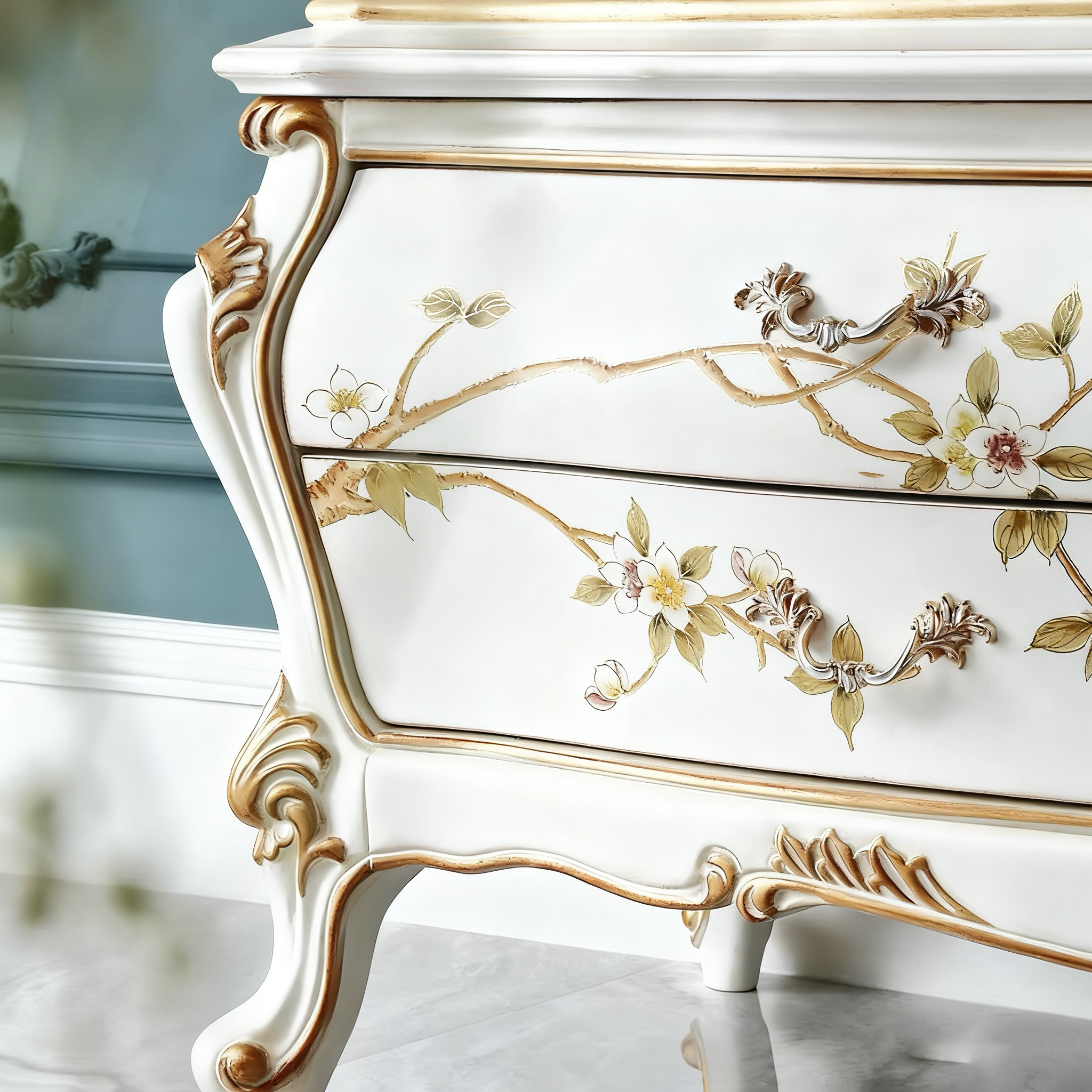 Ivory Luxe French Vintage TV Cabinet image 6