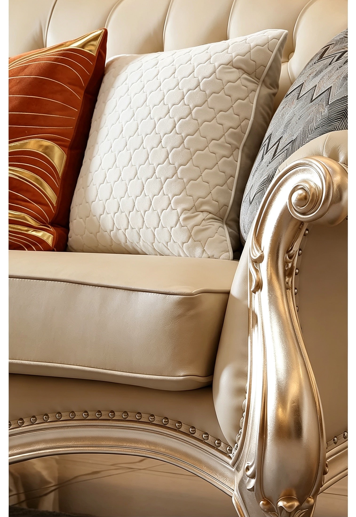 Château French Solid Wood Sofa