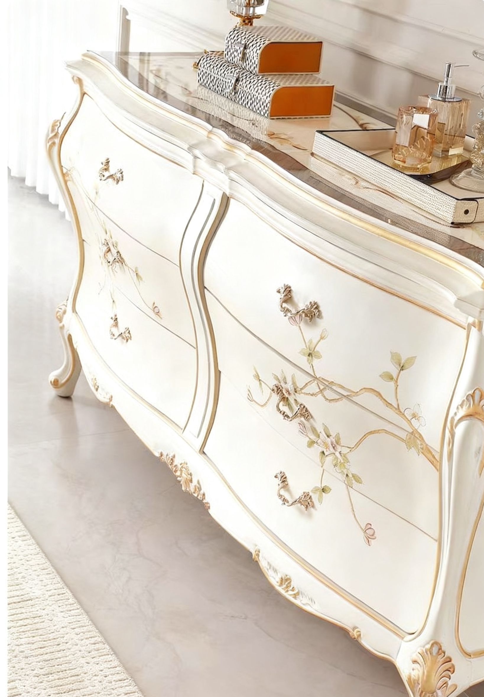 Eternal Bloom French Vintage Drawer Chest image 9