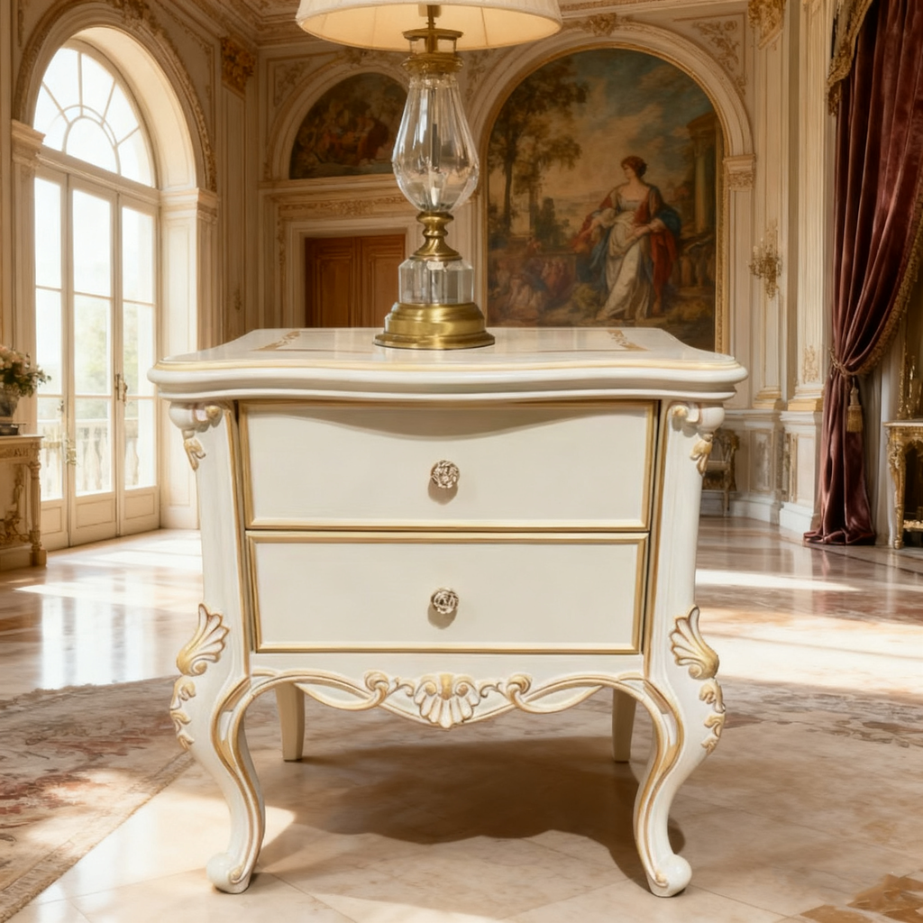 Monique Classic French Vintage Bedside Table image 5