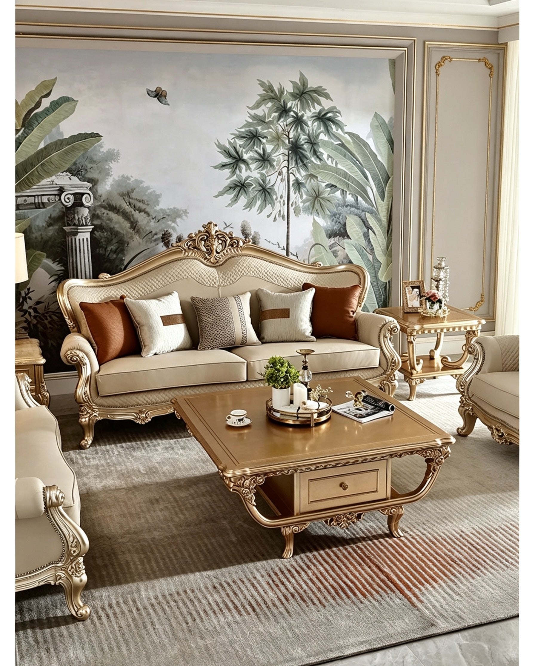 Impériale French Solid Wood Sofa