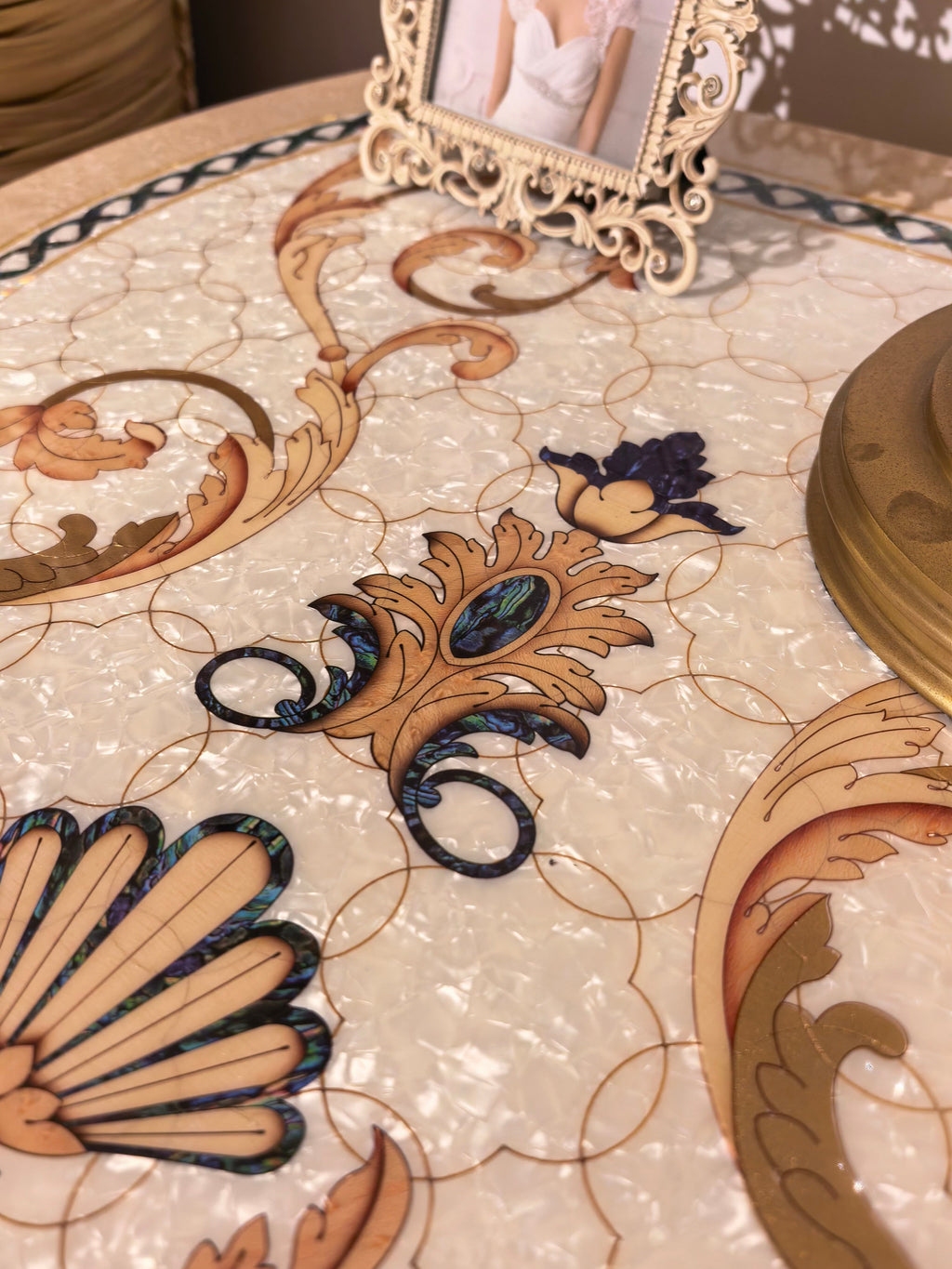 Marguerite French Imperial bedside table top view - GrandLiving Luxe