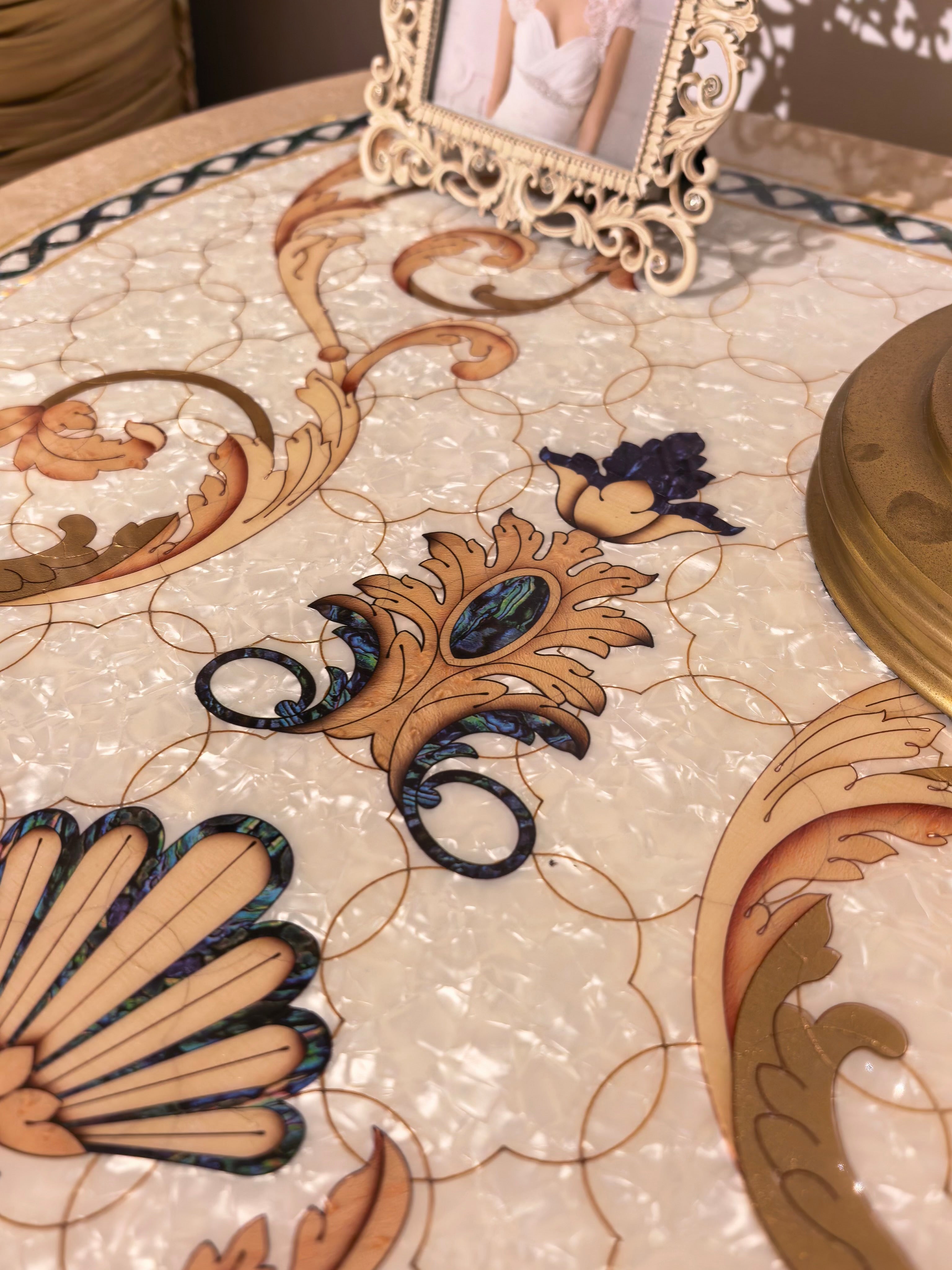 Marguerite French Imperial bedside table top view - GrandLiving Luxe
