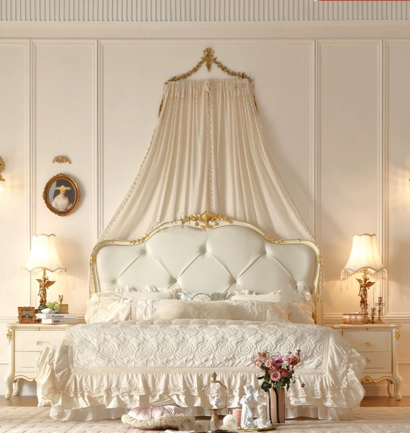 Luna White French Vintage King Bed image 0