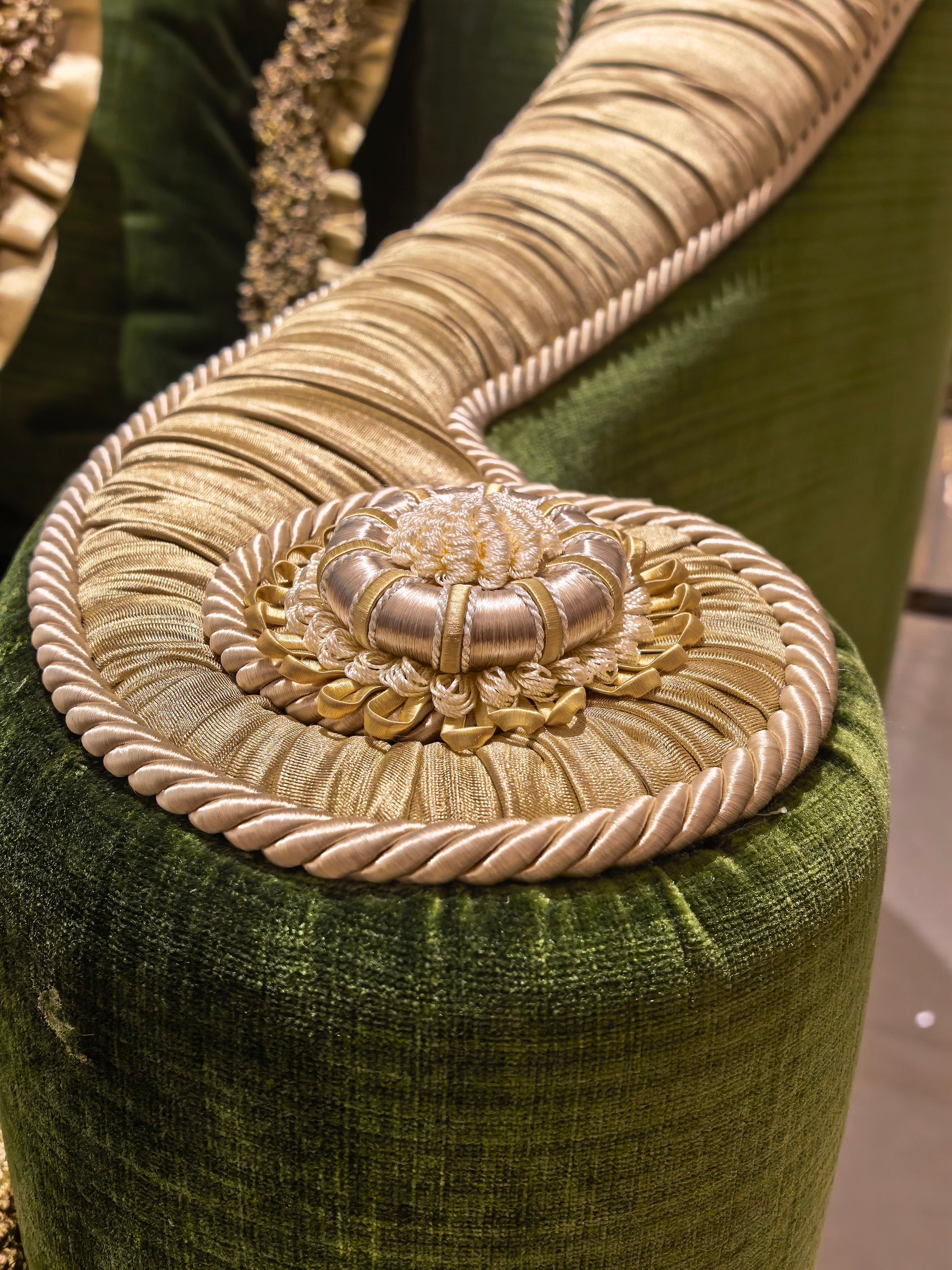 Charlotte French Imperial sofa carving close-up - GrandLiving Luxe