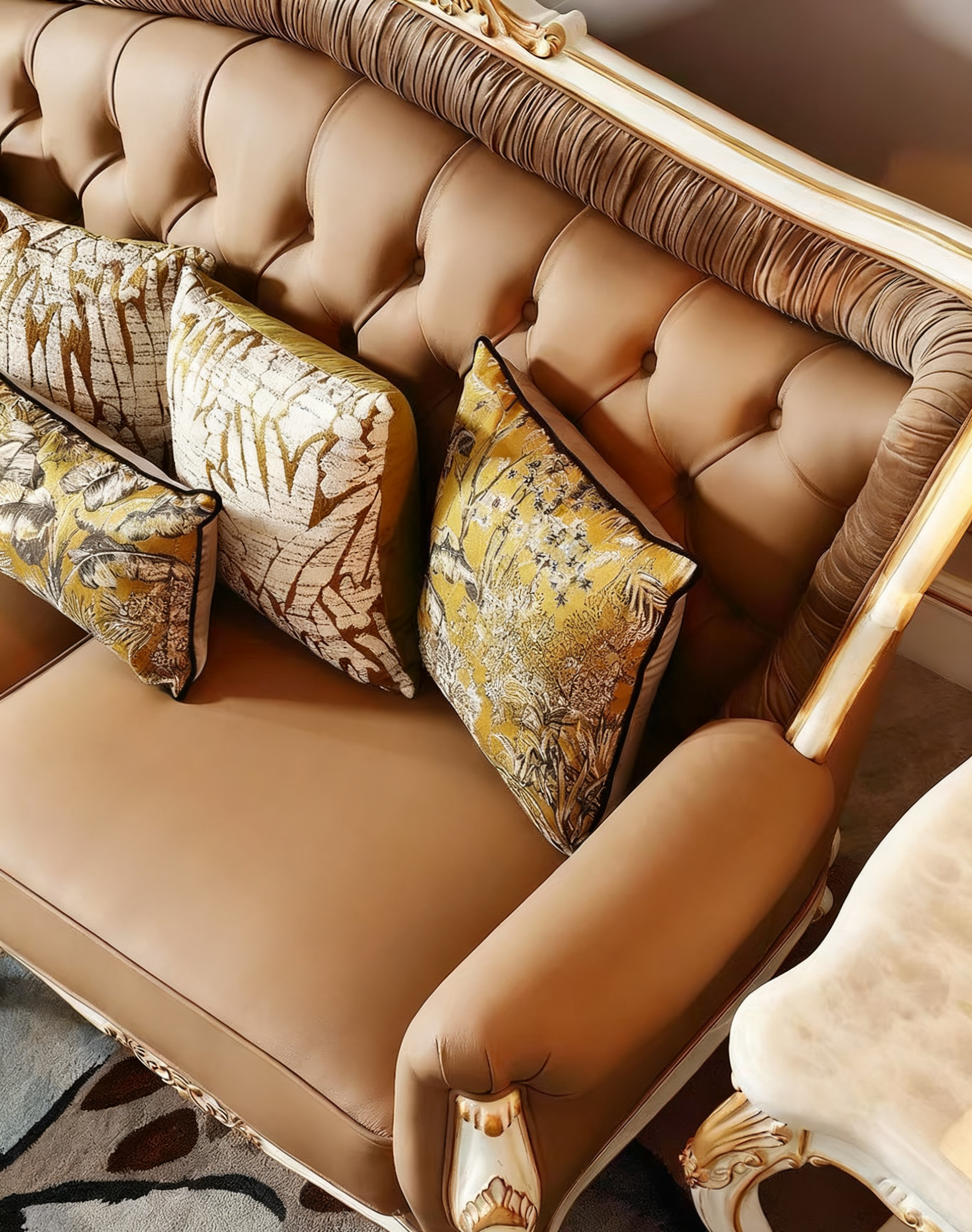 Regal Carved French Vintage Sofa image 5