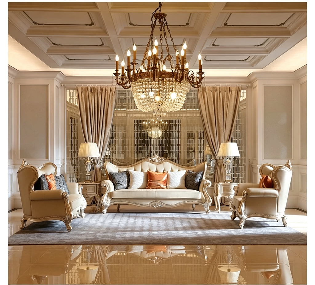 Château French Solid Wood Sofa